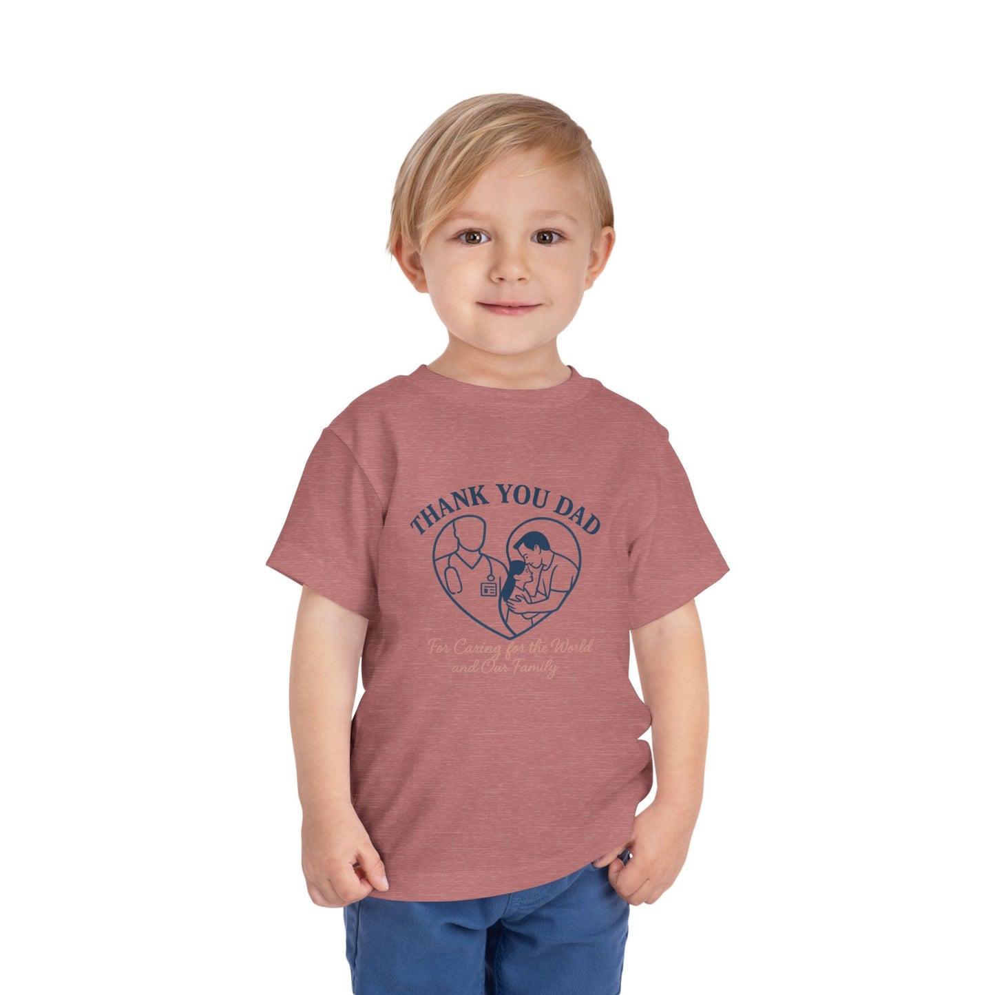 Thank You Dad Toddler Tee, Kids Nurses Appreciation Shirt, Father's Day Gift, Toddler Short Sleeve T-Shirt, Cute Baby Tee