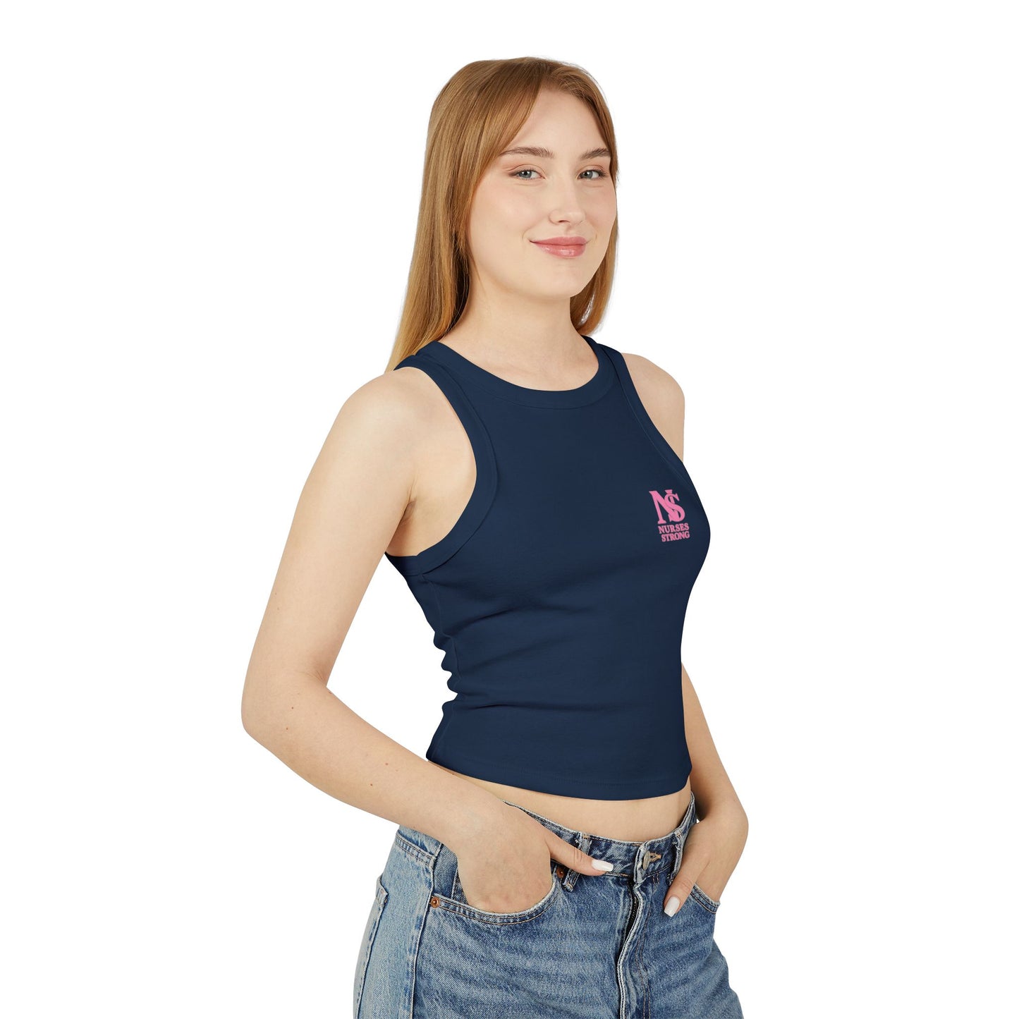 Nurses Strong Racer Tank Top, Women's Workout Tank, Fitness Apparel, Cute Gym Top, Gift for Nurses, Summer Activewear