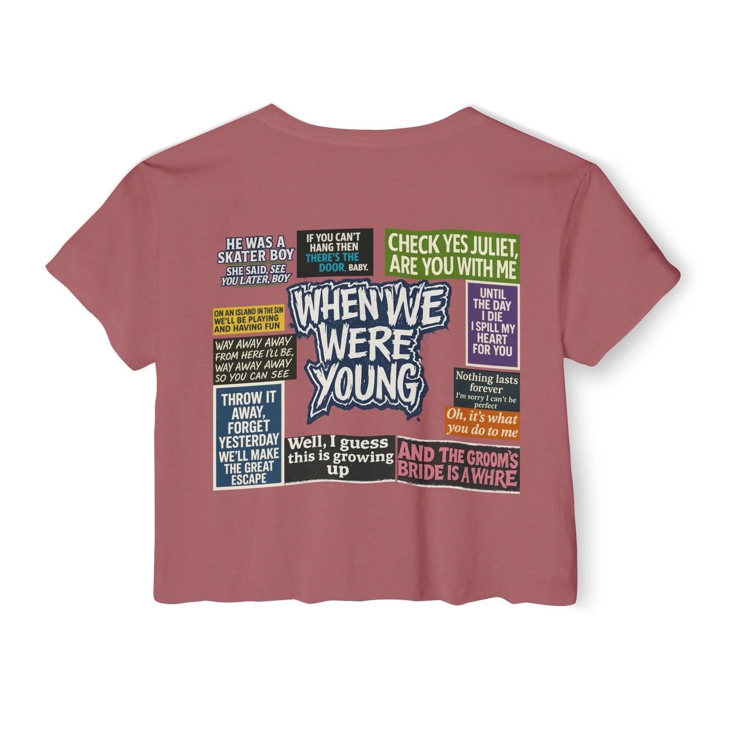 When We Were Young Festival Crop Top, Edgy Crop Tee