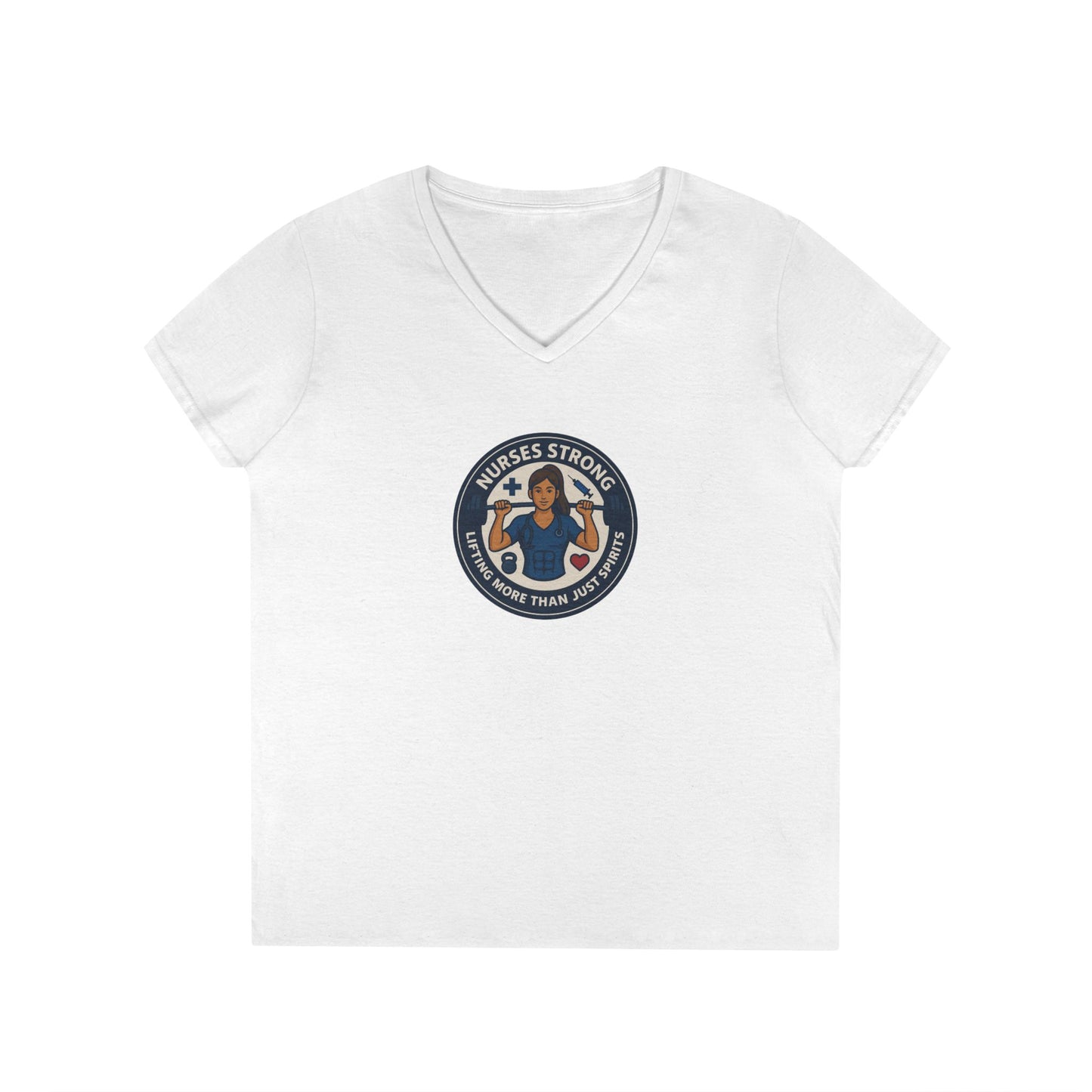 Empowering V-Neck T-Shirt for Strong Women, Motivational Shirt, Fitness Tee, Inspirational Gift, Ladies' Apparel