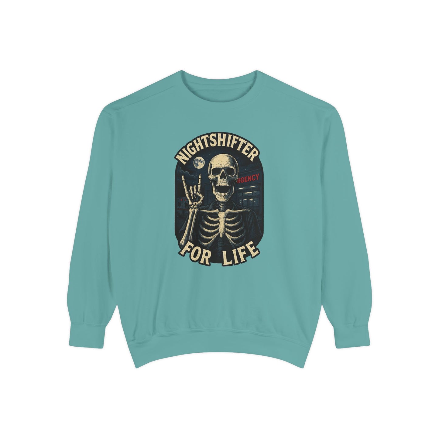 Nightshifter for Life, Unisex Sweatshirt Nurses Strong, Cozy Gift for Healthcare Workers, Casual Wear, Fall Fashion
