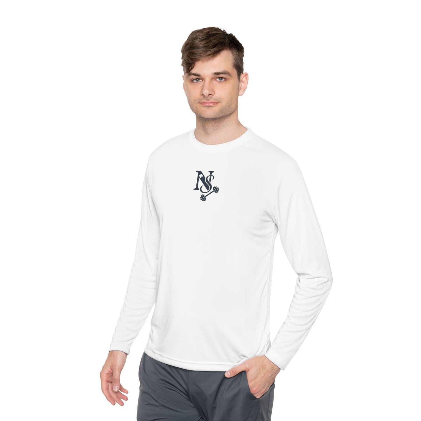DB Cross Fitness Long Sleeve Tee, Gym Shirt, Workout Apparel, Weightlifting Top, Casual Sportswear, Active Lifestyle Clothing