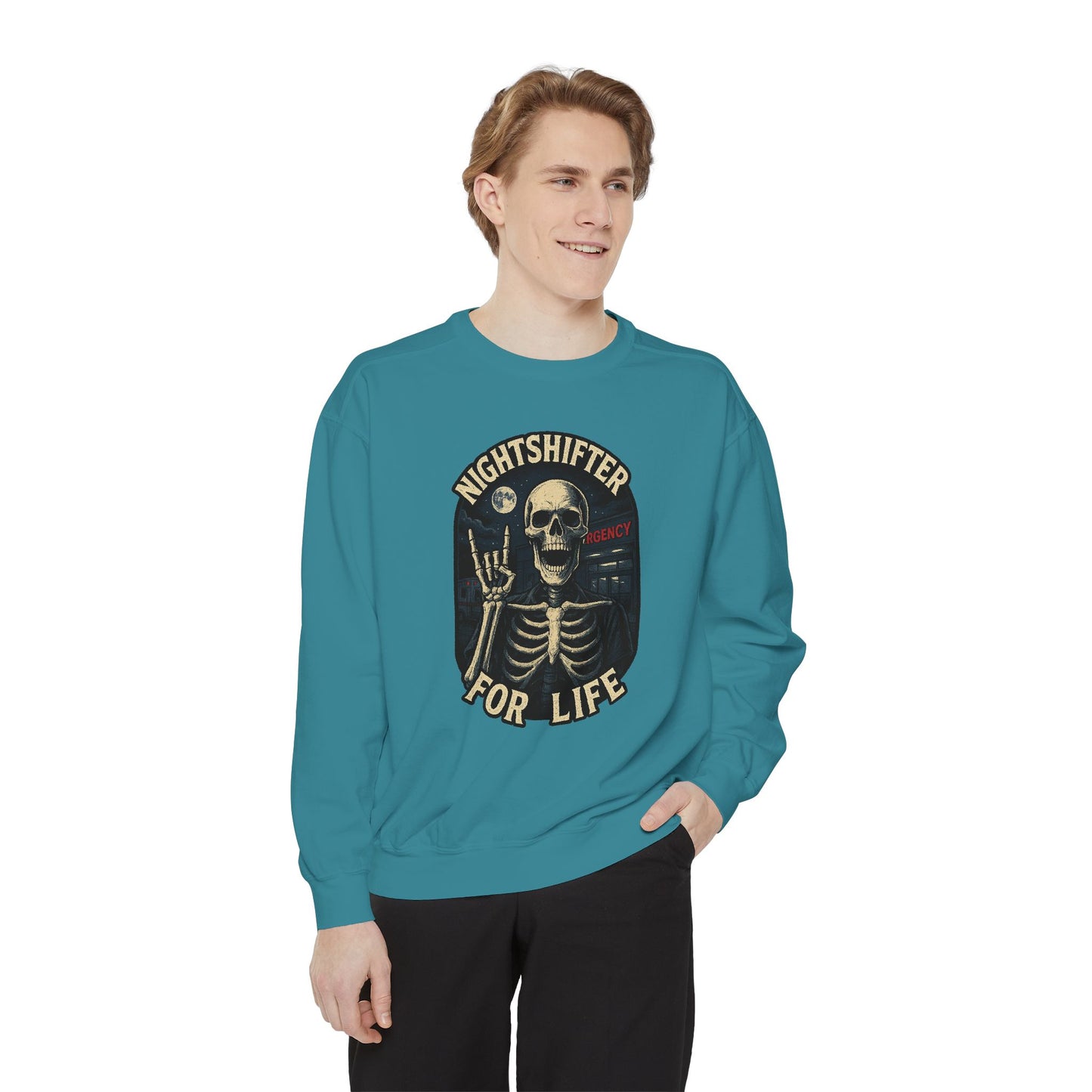 Nightshifter for Life, Unisex Sweatshirt Nurses Strong, Cozy Gift for Healthcare Workers, Casual Wear, Fall Fashion