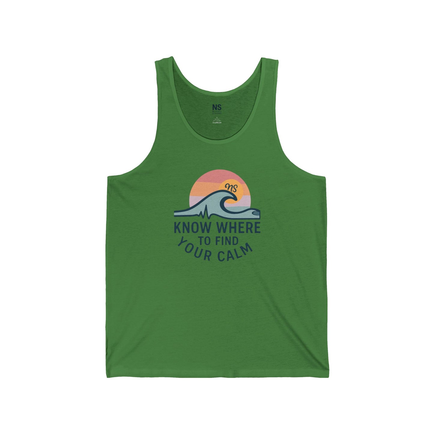 Calm Vibes Unisex Jersey Tank, Relaxation Wear, Beach Ready Shirt, Mindfulness Apparel, Perfect for Summer & Wellness Events