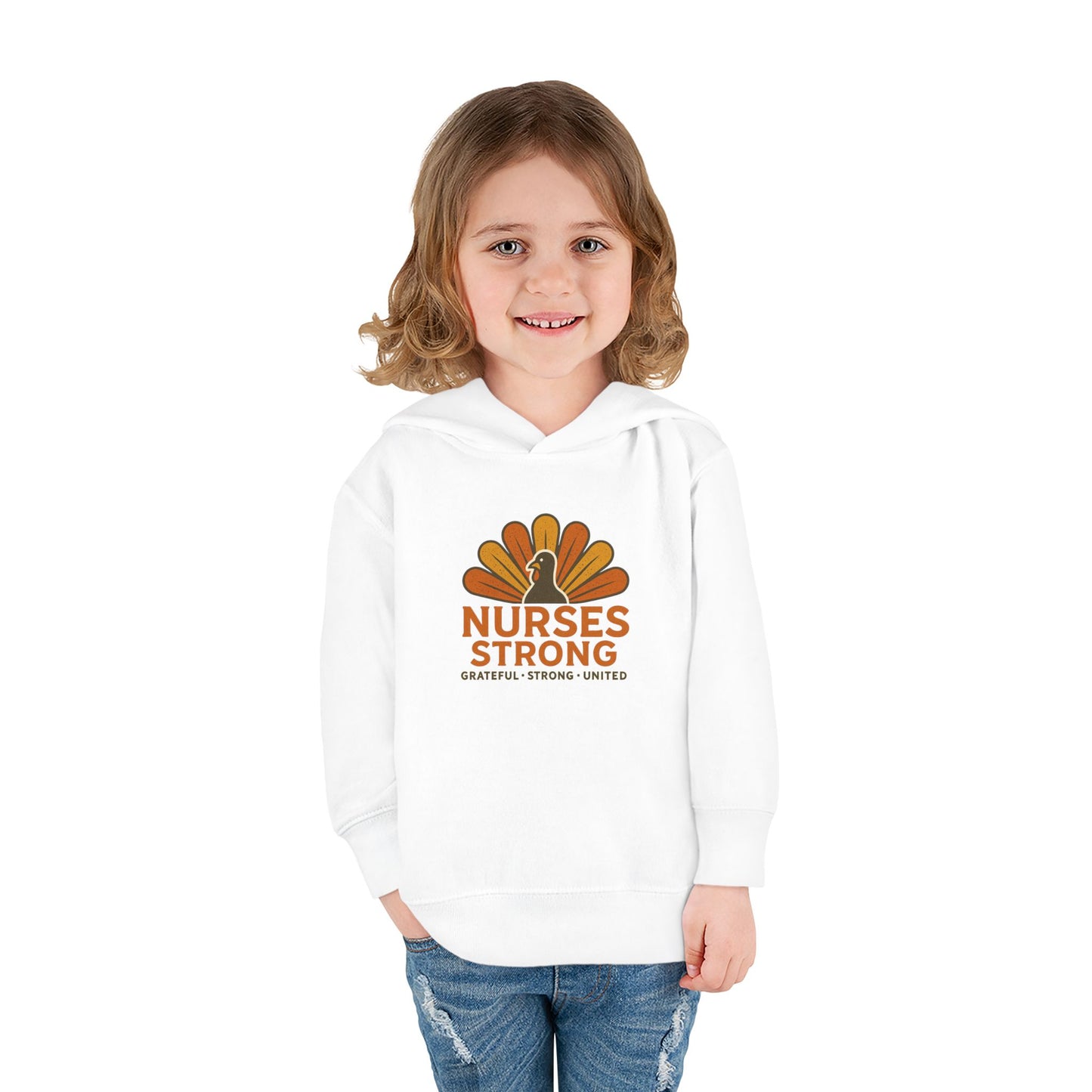 Nurses Strong Toddler Hoodie, Cute Kids Sweatshirt, Thanksgiving Gift, Toddler Fleece Pullover, Support Nurses, Adorable Kids Apparel