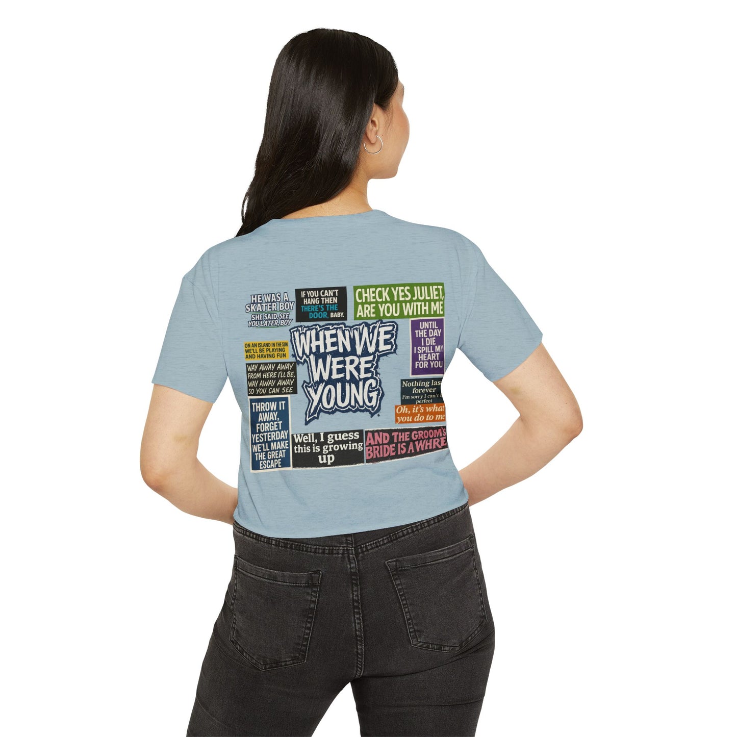 When We Were Young Festival Crop Top, Edgy Crop Tee