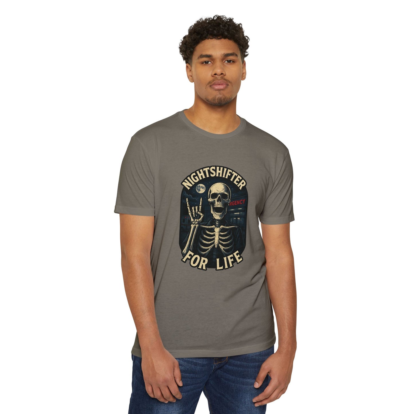 Nightshifter for life T-Shirt, Unisex Graphic Tee for Nurses, Halloween Top, Gift for Night Workers, Casual Wear
