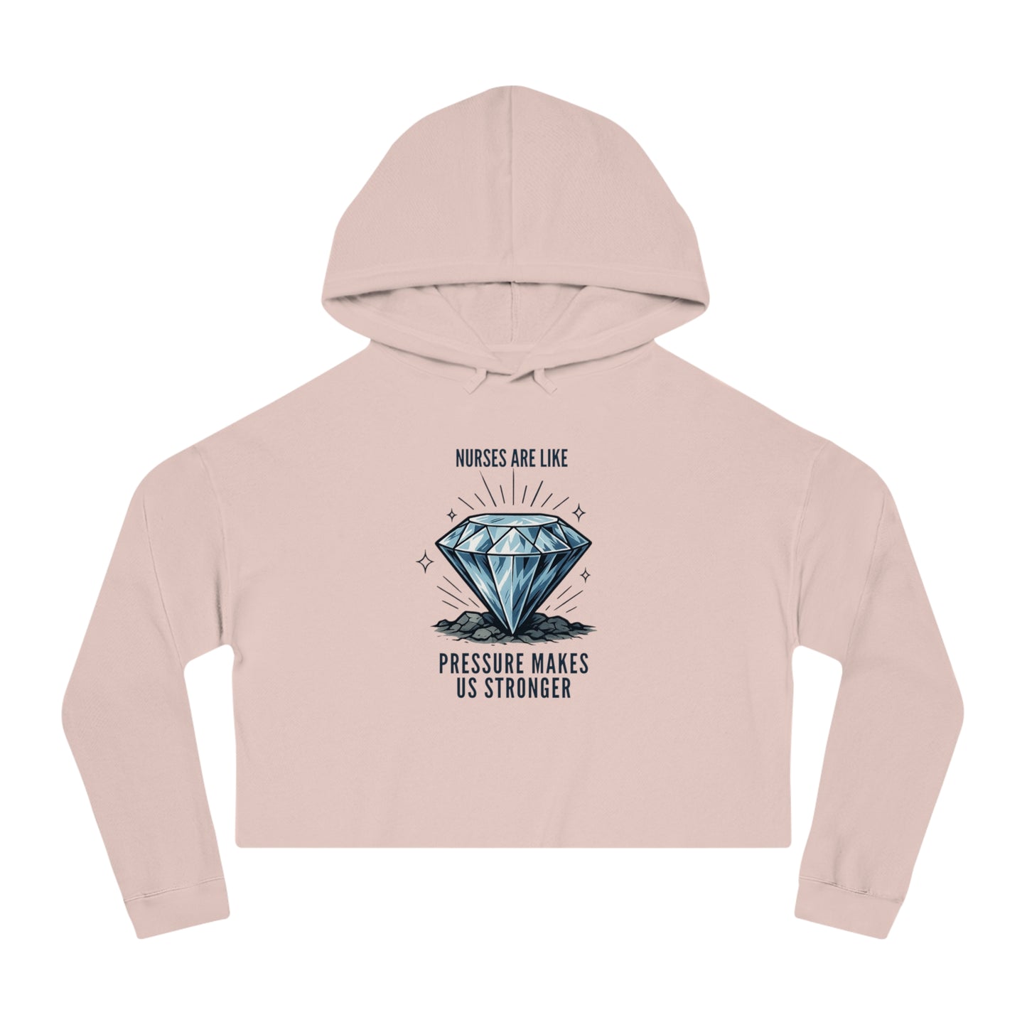 Diamond Cropped Hooded Sweatshirt