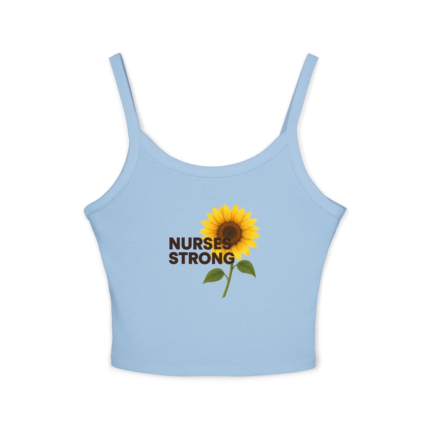 Sunflower Tank Top, Summer Sleeveless Top, Gift for Nurses, Floral Spaghetti Strap Shirt, Motivational Womens Top