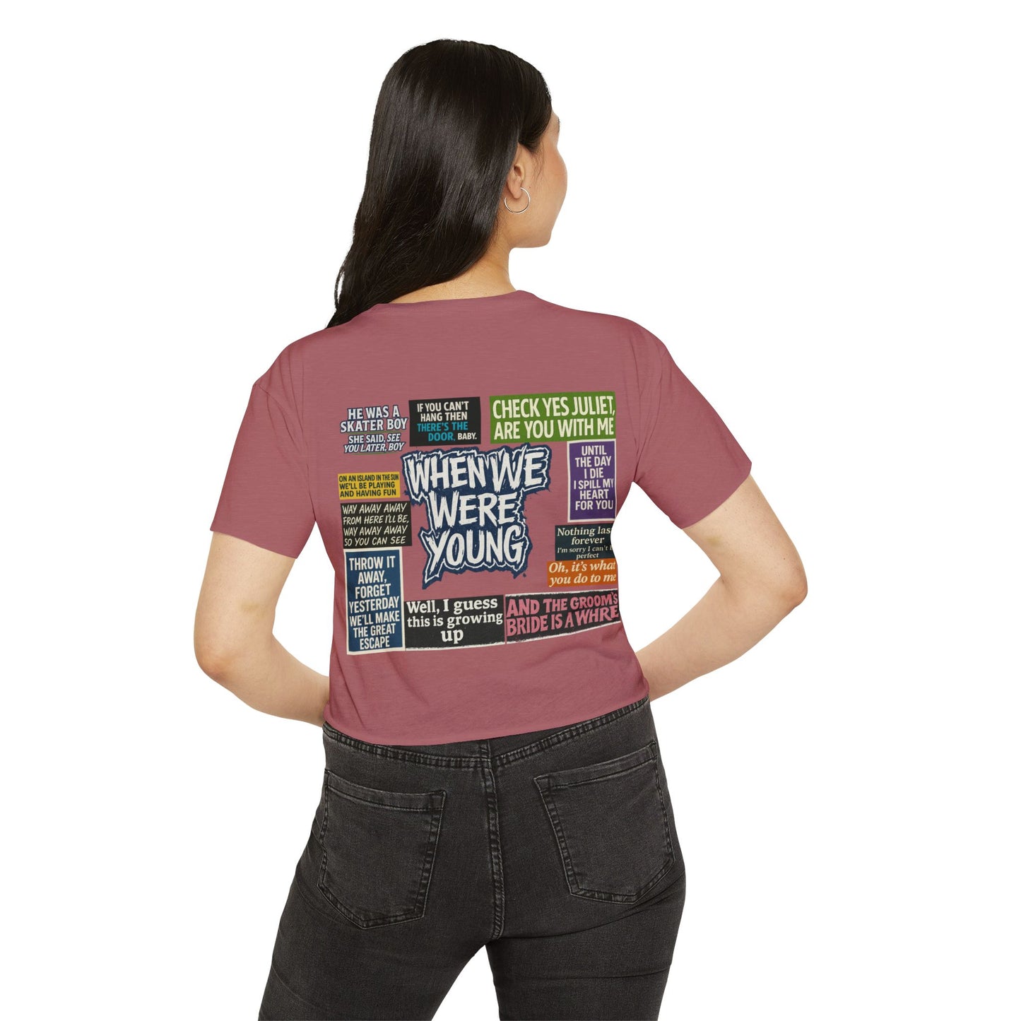When We Were Young Festival Crop Top, Edgy Crop Tee
