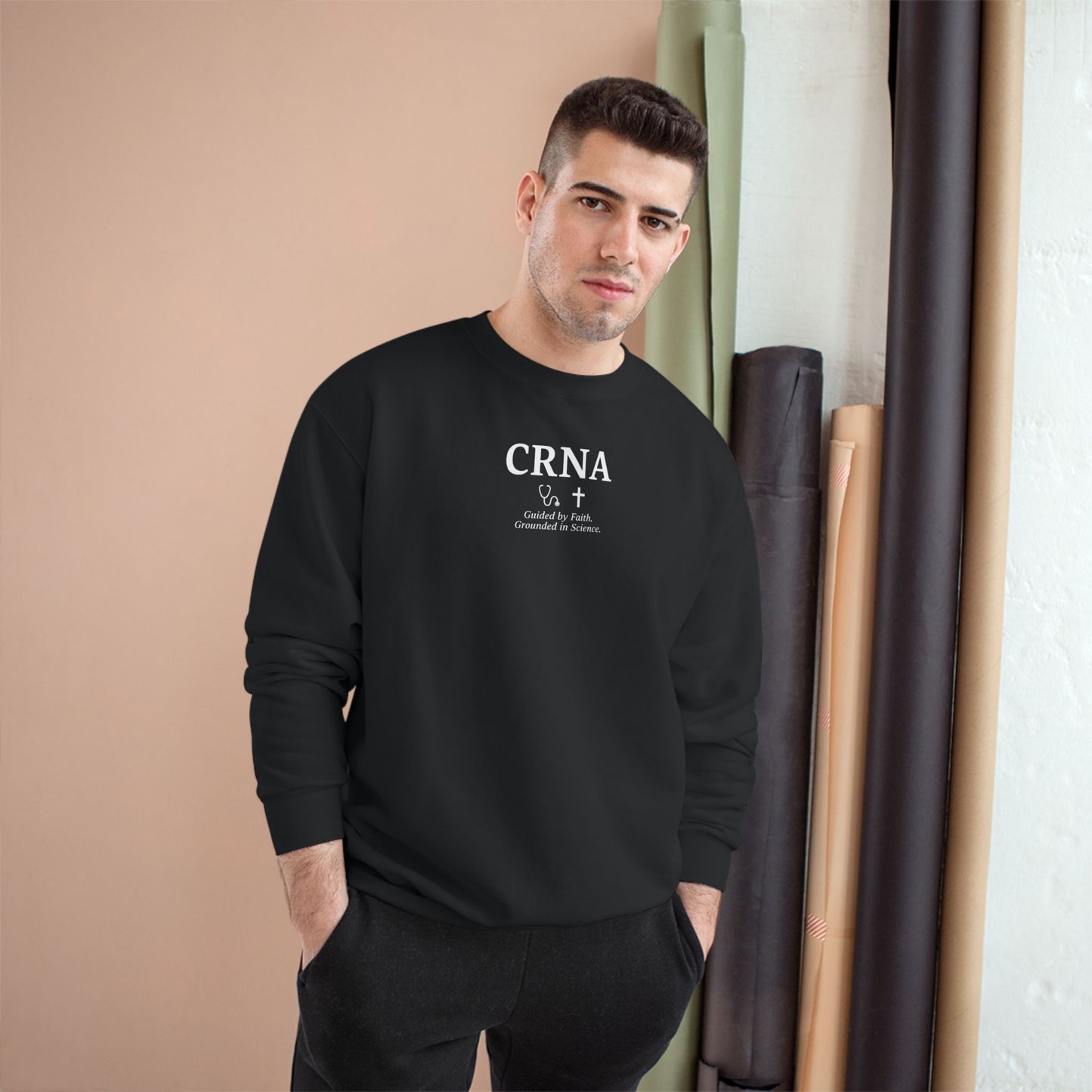 Guided by Faith, Champion Sweatshirt, Cozy Apparel, Inspirational, Perfect Gift for a Graduate