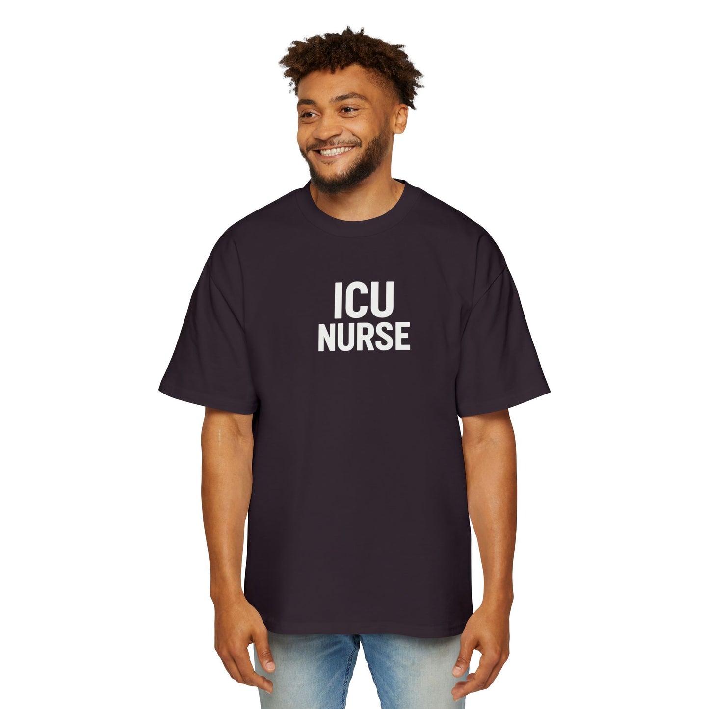 ICU Nurse Oversized Tee - Unisex Nurse Shirt, Gift for Healthcare Workers, Nurse Appreciation, Casual Wear, Red T-Shirt