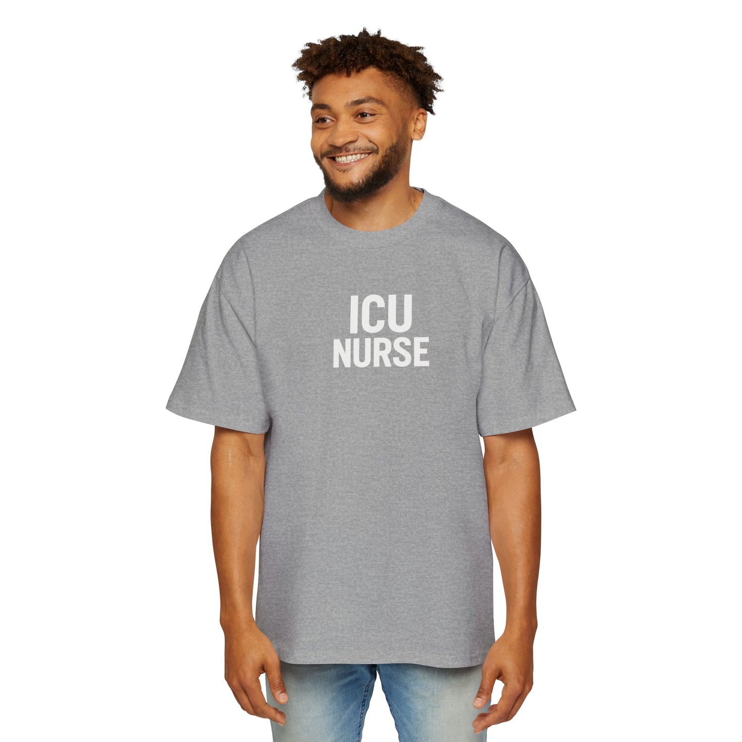 ICU Nurse Oversized Tee - Unisex Nurse Shirt, Gift for Healthcare Workers, Nurse Appreciation, Casual Wear, Red T-Shirt