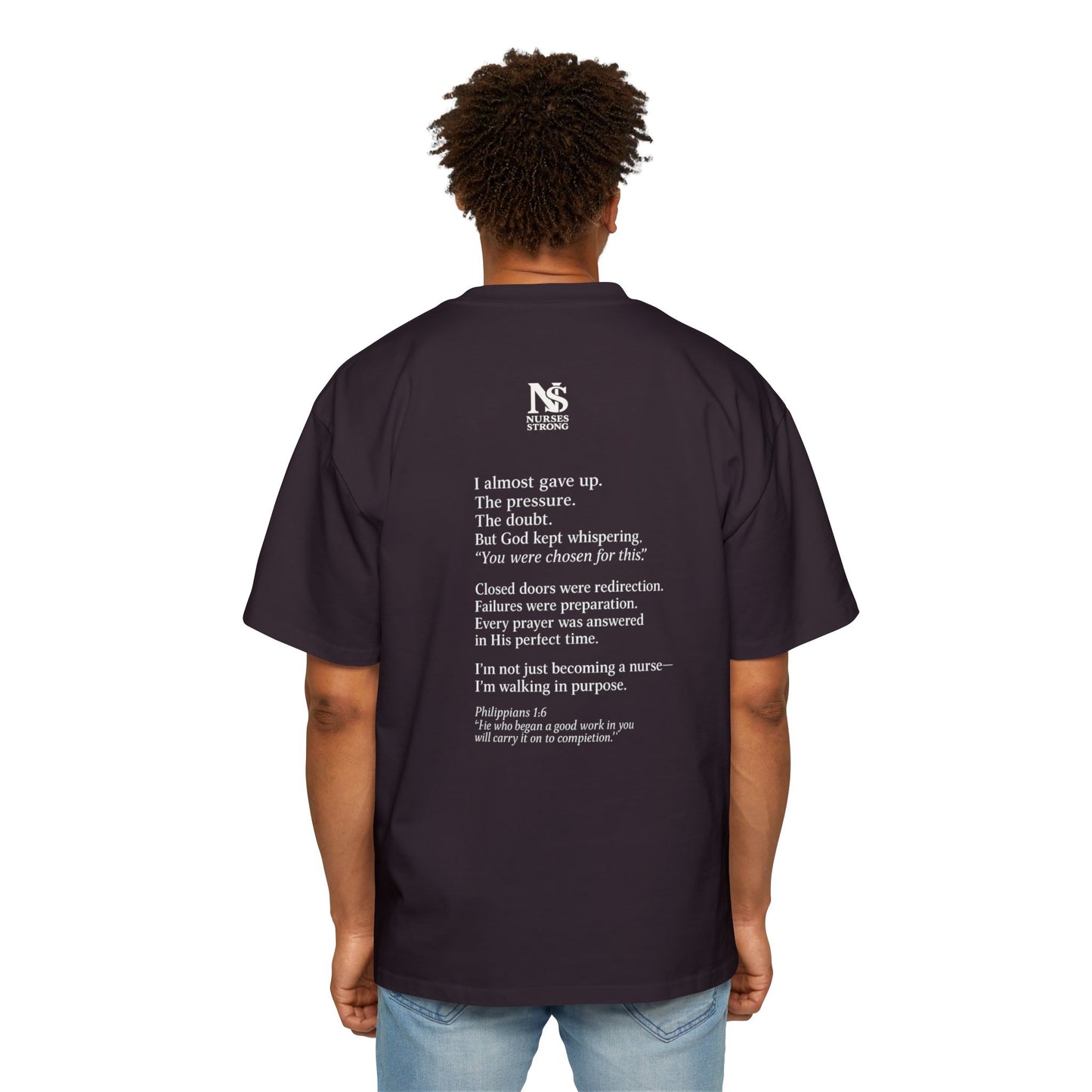Guided by Faith, Men's Heavy Oversized Tee - Relaxed Casual Vibes, Everyday Wear,