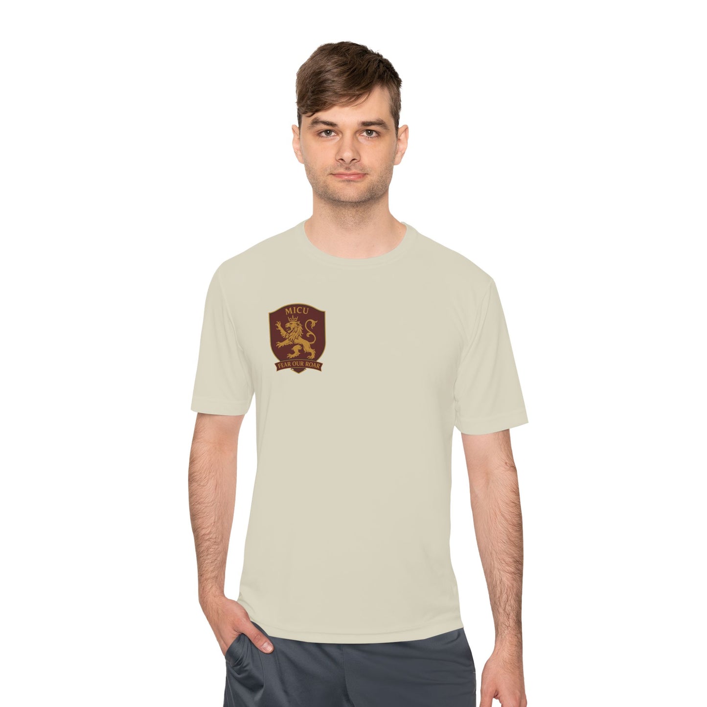 MICU Sigil -Wicking Tee with Crest Design | Activewear for Sports, Gym, Workout, Gift for Fitness Lovers, Casual Wear