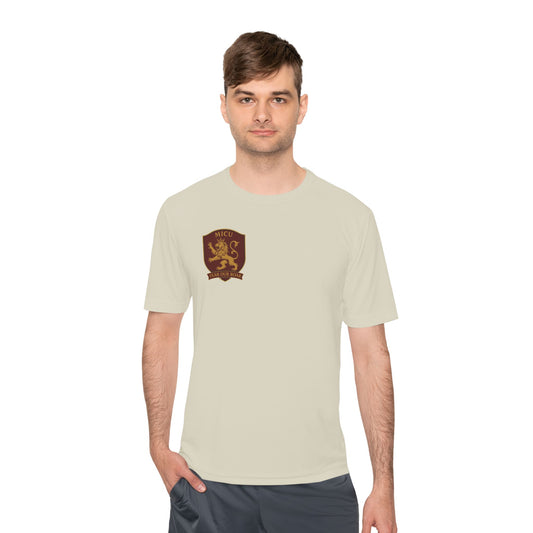 MICU Sigil -Wicking Tee with Crest Design | Activewear for Sports, Gym, Workout, Gift for Fitness Lovers, Casual Wear