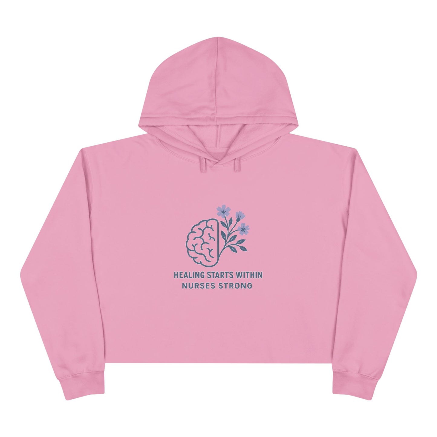 Healing Nurse Crop Hoodie - Supportive Gift for Nurses, Medical Professionals, Self-Care, Appreciation, Wellness