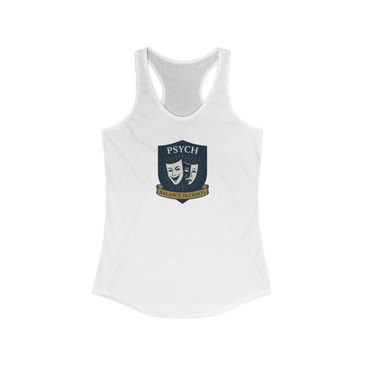 Psych Sigil Themed Women's Racerback Tank, Ideal for Summer, Workouts, Gifts, Casual Wear, Funny TV Show Merchandise