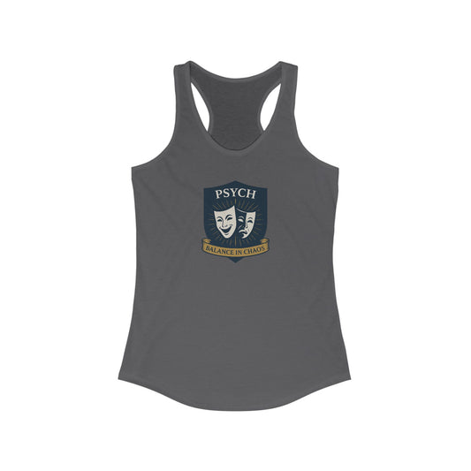 Psych Sigil Themed Women's Racerback Tank, Ideal for Summer, Workouts, Gifts, Casual Wear, Funny TV Show Merchandise