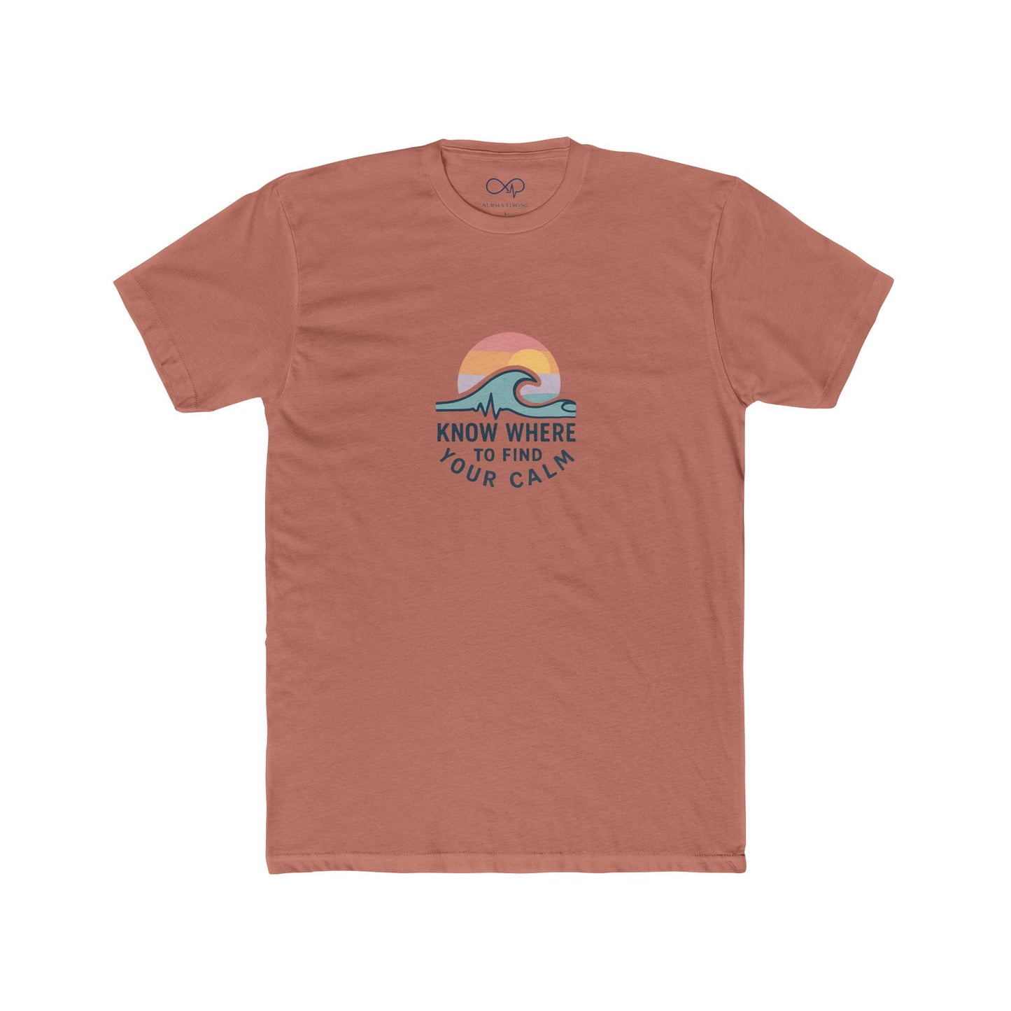 Know Where to Find Your Calm Cozy Ocean Vibes Crew Tee, Cotton Crew Tee, Inspirational Shirt, Beachwear
