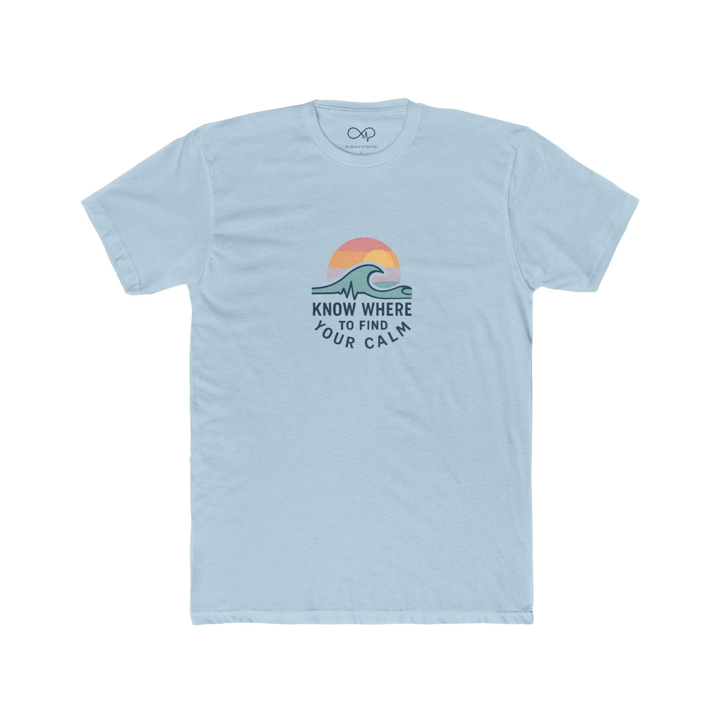 Know Where to Find Your Calm Cozy Ocean Vibes Crew Tee, Cotton Crew Tee, Inspirational Shirt, Beachwear