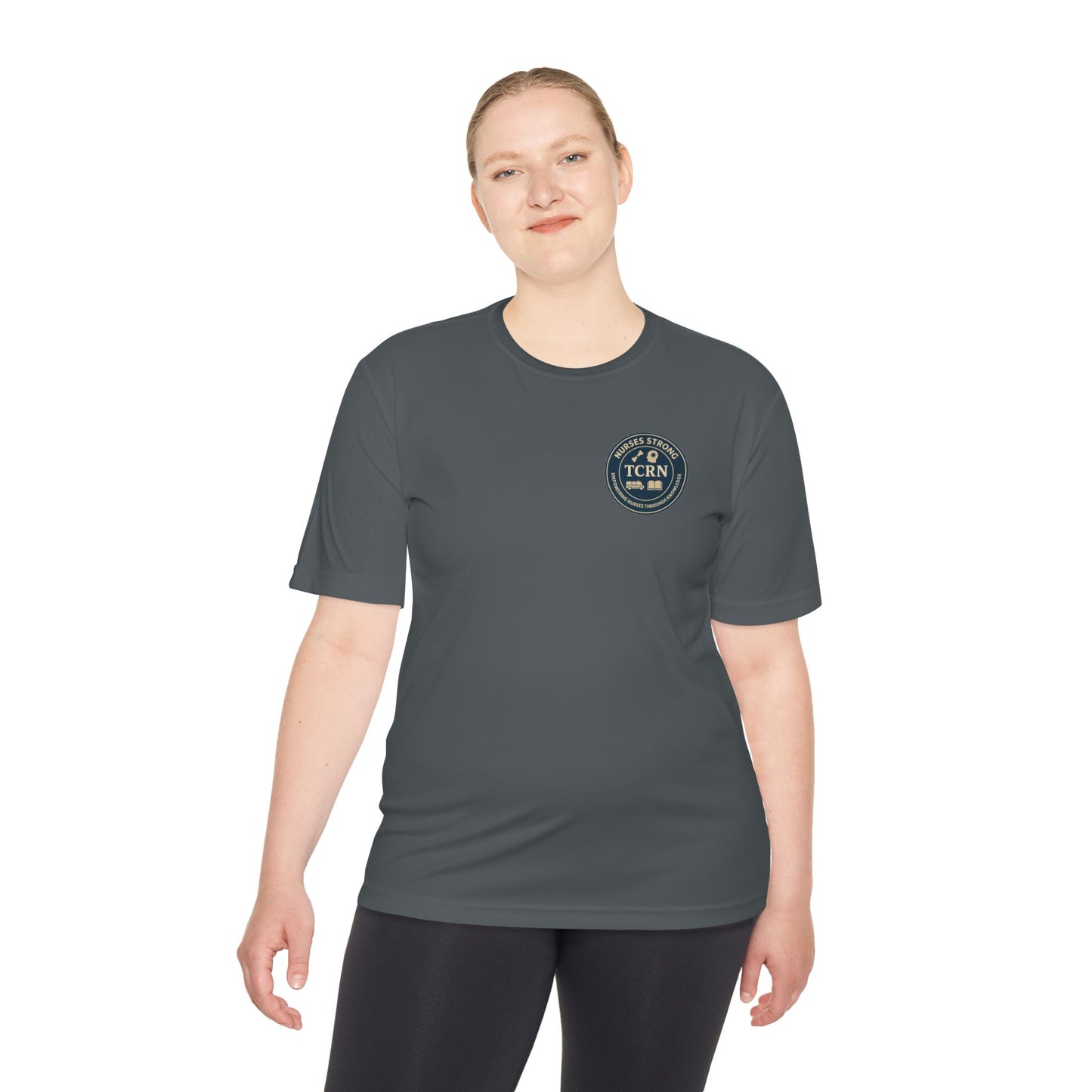 TCRN Nurses Strong Unisex Moisture Wicking Tee - Workout Shirt, Gift for Nurses, Health Care Apparel, Fitness Clothing, Team Spirit Fashion
