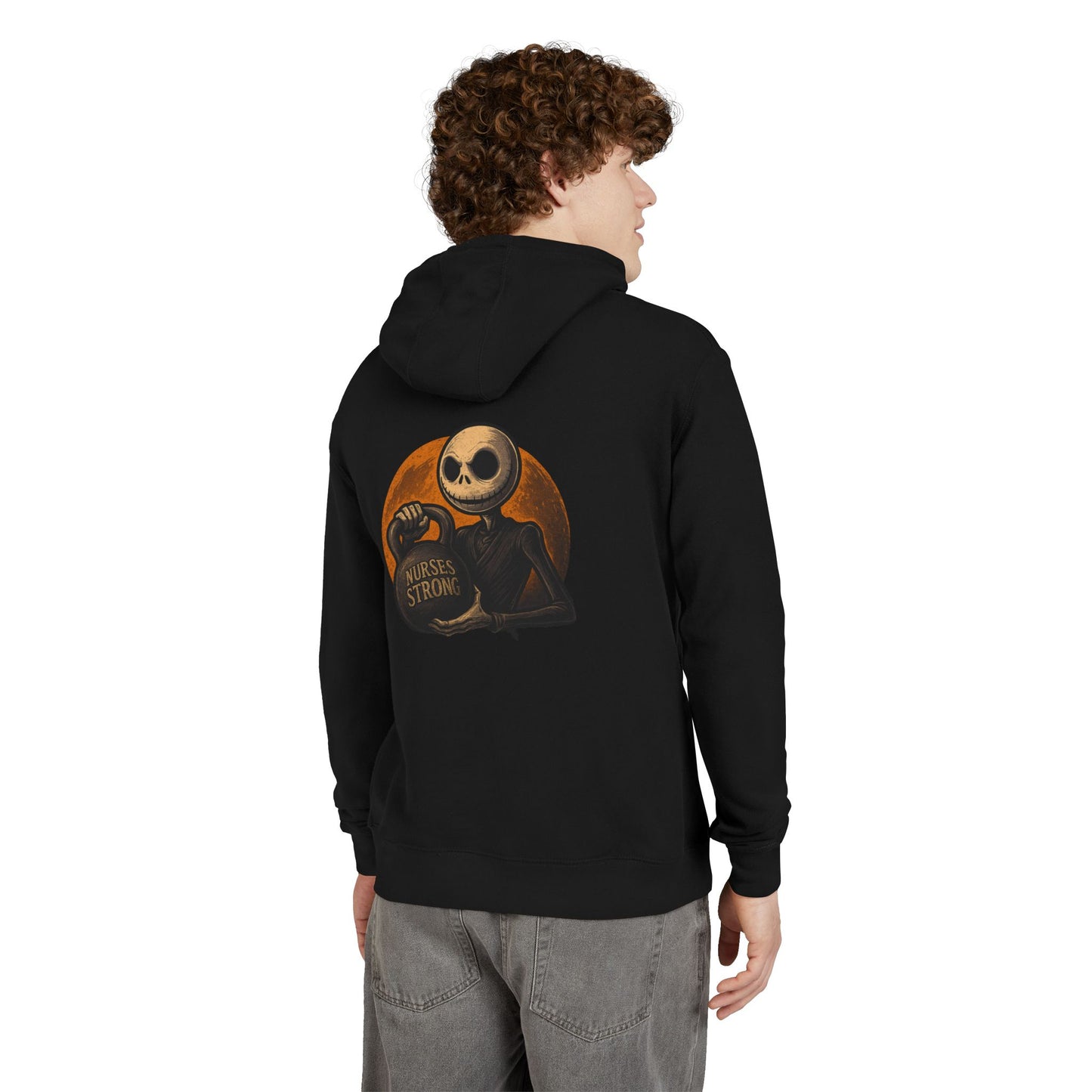 NS Skellington Halloween Unisex Hoodie, Gifts for Nurses, Cozy Fall Wear, Medical Halloween Apparel, Nurse Appreciation