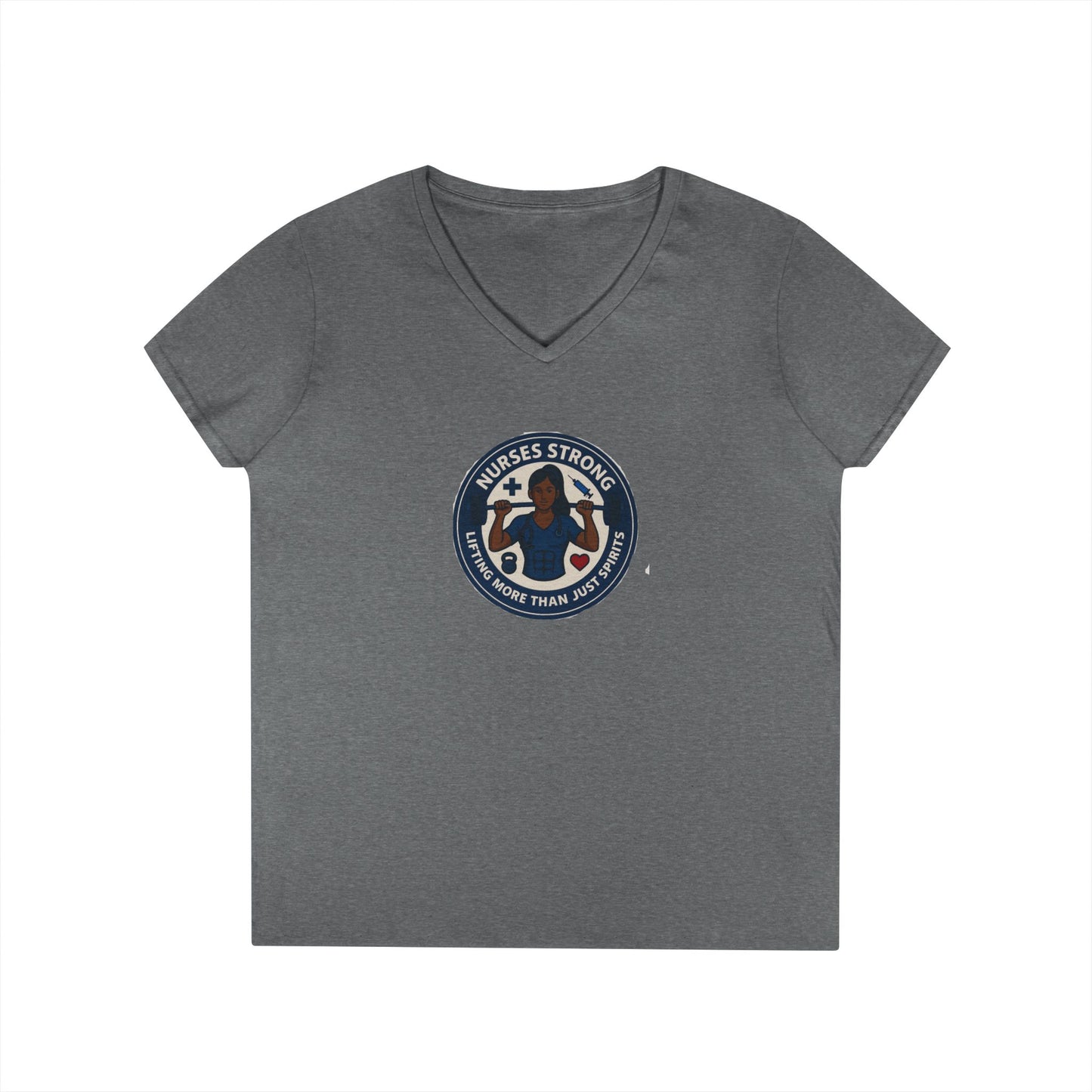 Empowering Ladies' V-Neck T-Shirt, Women's Strength Tee, Inspirational Gift, Casual Wear, Workout Shirt, Feminine Style