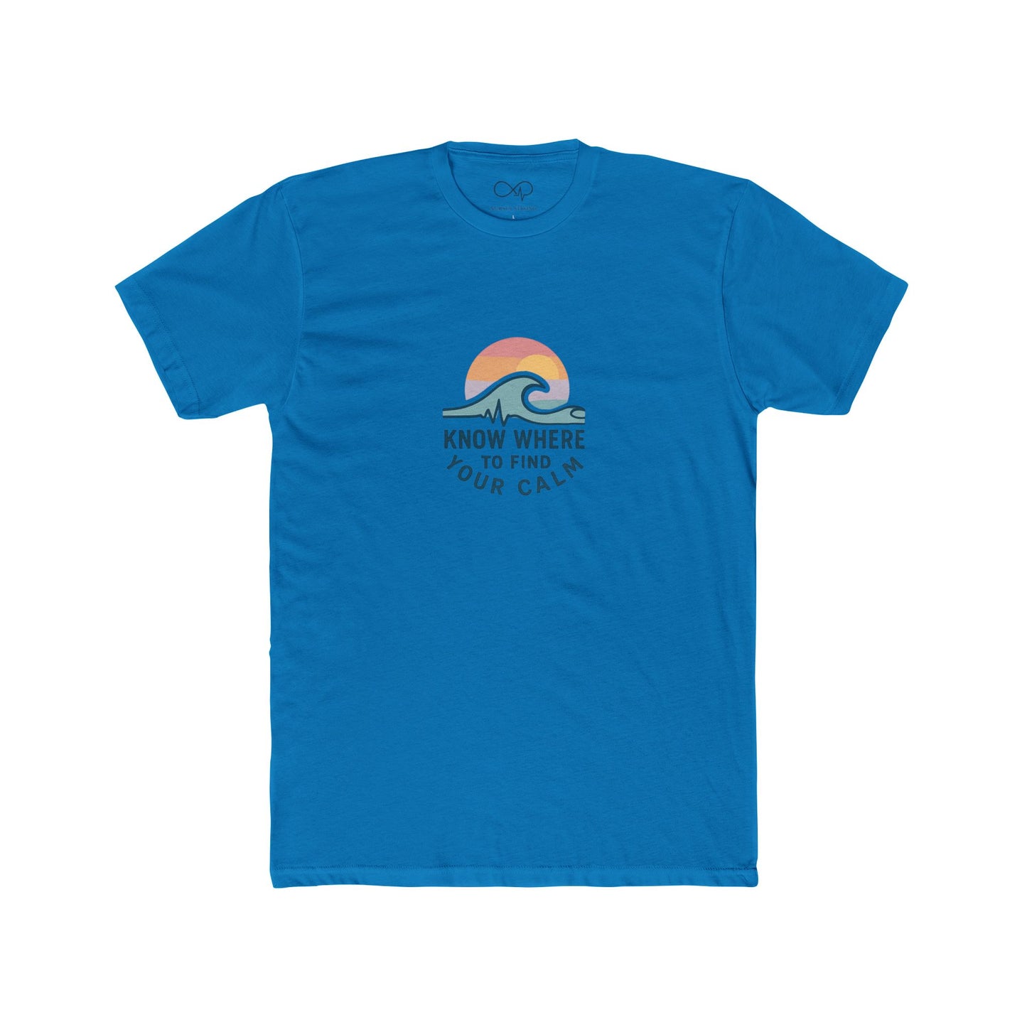 Know Where to Find Your Calm Cozy Ocean Vibes Crew Tee, Cotton Crew Tee, Inspirational Shirt, Beachwear