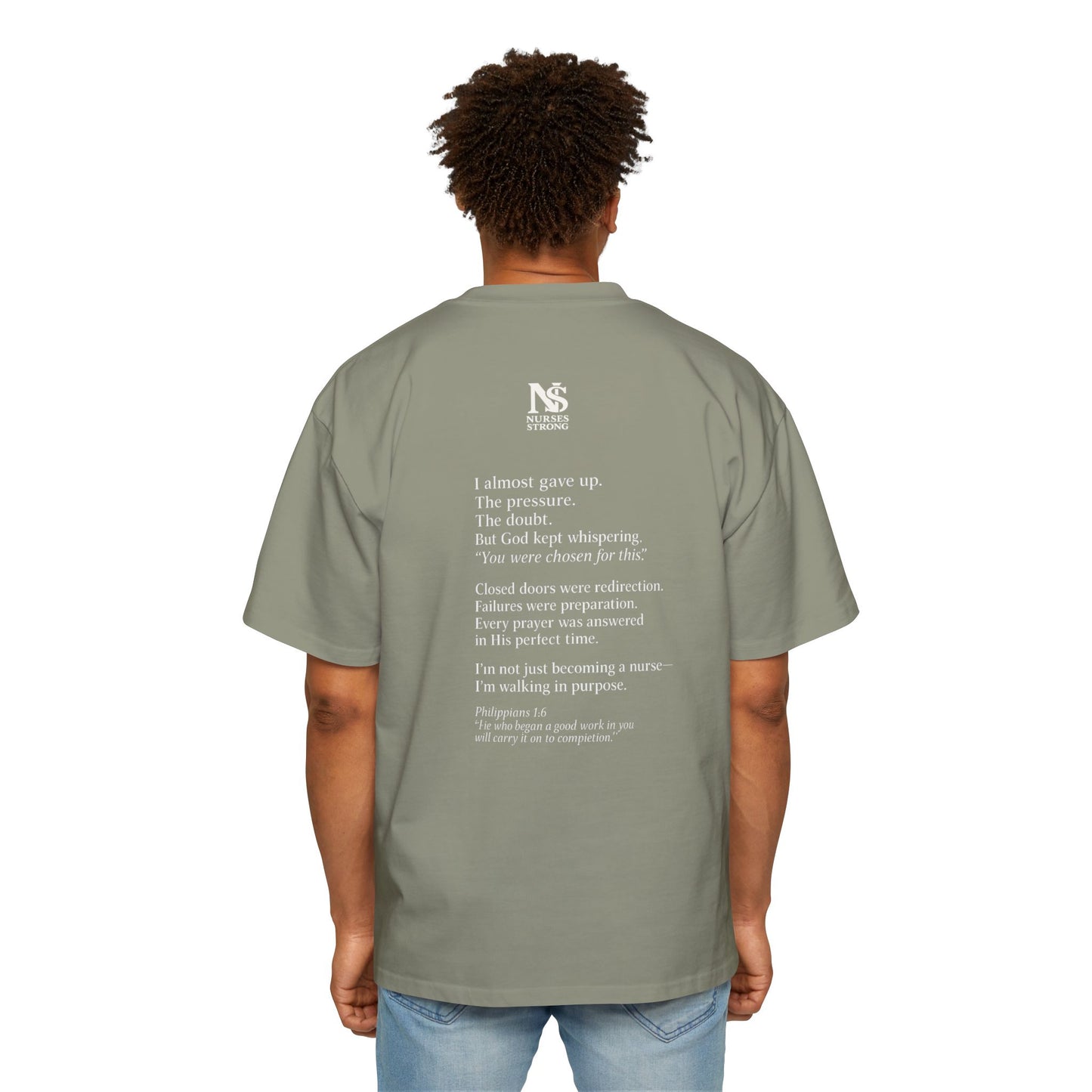 Guided by Faith, Men's Heavy Oversized Tee - Relaxed Casual Vibes, Everyday Wear,