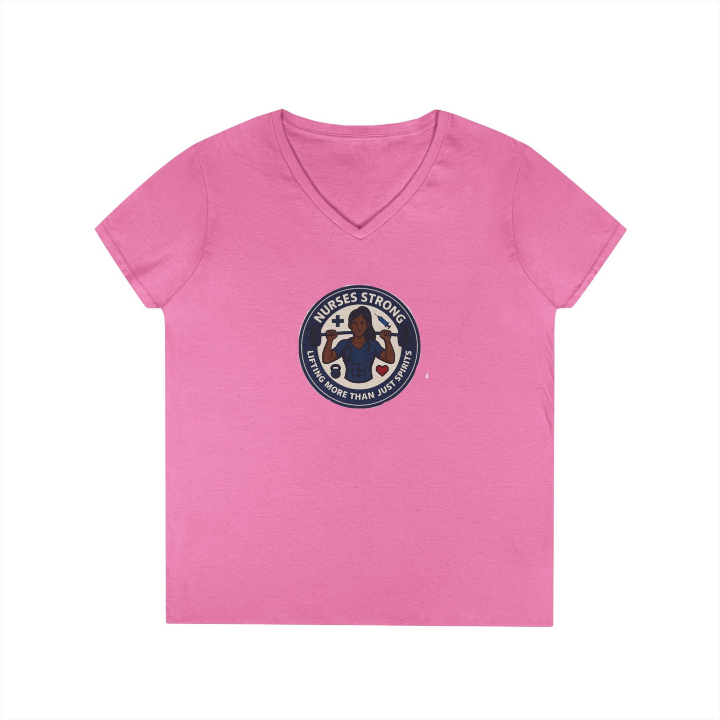 Empowering Ladies' V-Neck T-Shirt, Women's Strength Tee, Inspirational Gift, Casual Wear, Workout Shirt, Feminine Style