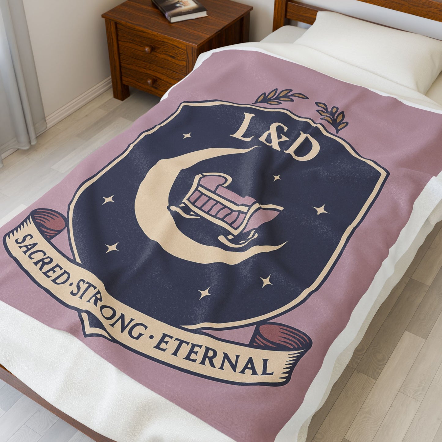 Sacred Strong Eternal Velveteen Plush Blanket | Cozy Throw for Nursery, Baby Shower Gift, Home Decor, Comfort, Parenting