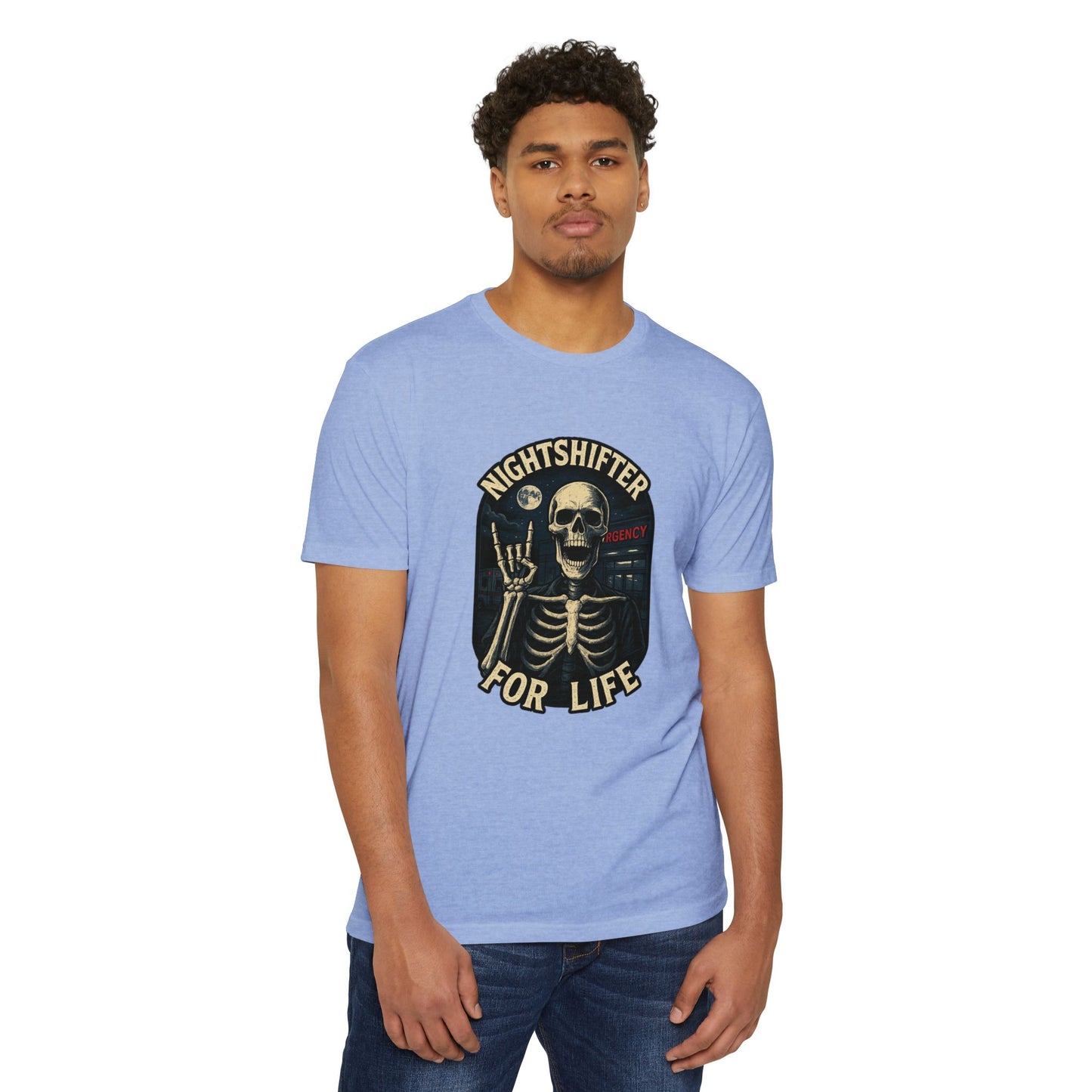 Nightshifter for life T-Shirt, Unisex Graphic Tee for Nurses, Halloween Top, Gift for Night Workers, Casual Wear