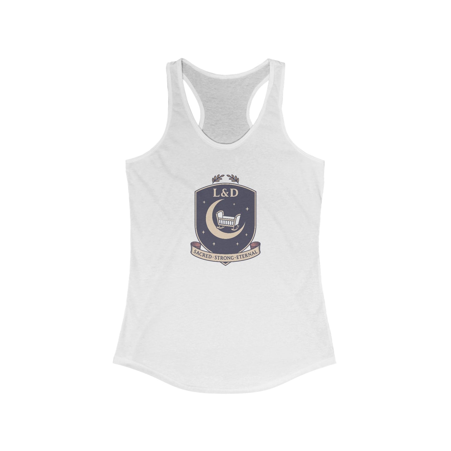 L&D Sigil Racerback Tank Top - Perfect for Workout, Casual Wear, Summer Style, Motivational Apparel, Gifts for Fitness Enthusiasts