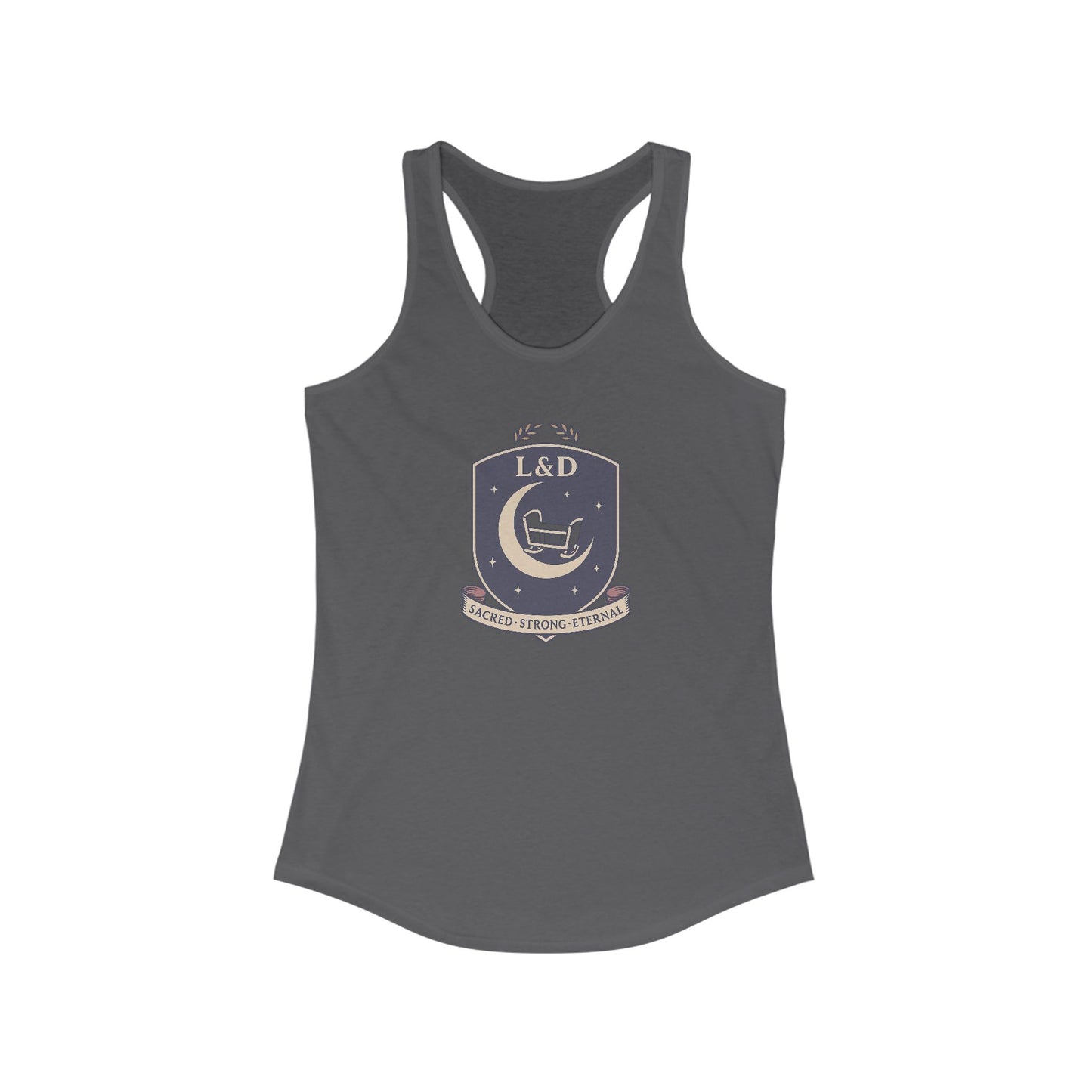 L&D Sigil Racerback Tank Top - Perfect for Workout, Casual Wear, Summer Style, Motivational Apparel, Gifts for Fitness Enthusiasts