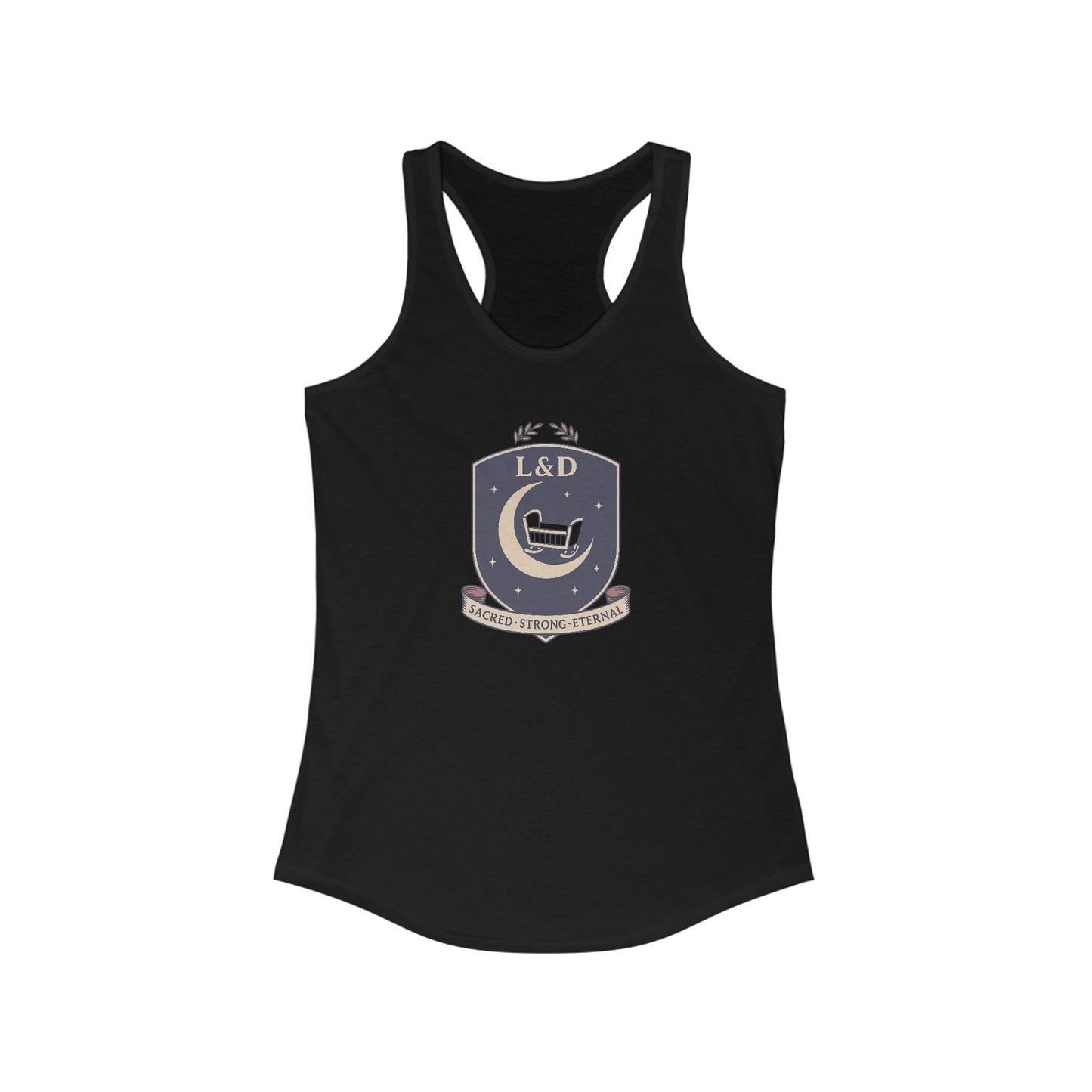 L&D Sigil Racerback Tank Top - Perfect for Workout, Casual Wear, Summer Style, Motivational Apparel, Gifts for Fitness Enthusiasts