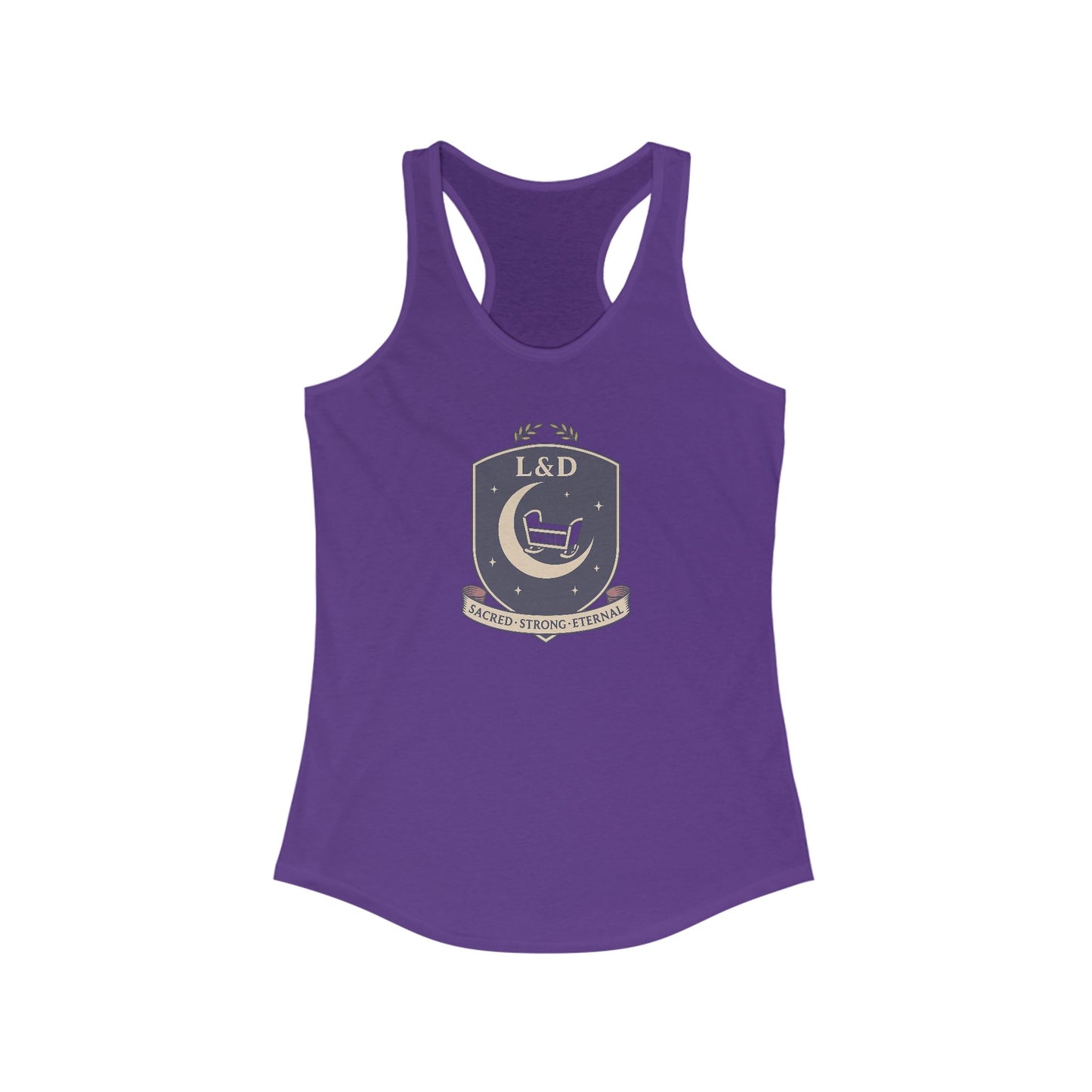 L&D Sigil Racerback Tank Top - Perfect for Workout, Casual Wear, Summer Style, Motivational Apparel, Gifts for Fitness Enthusiasts