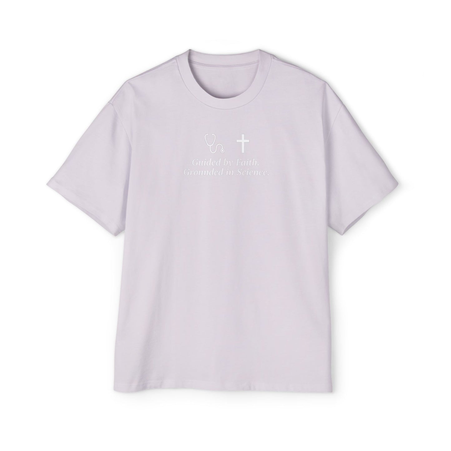 Guided by Faith, Men's Heavy Oversized Tee - Relaxed Casual Vibes, Everyday Wear,