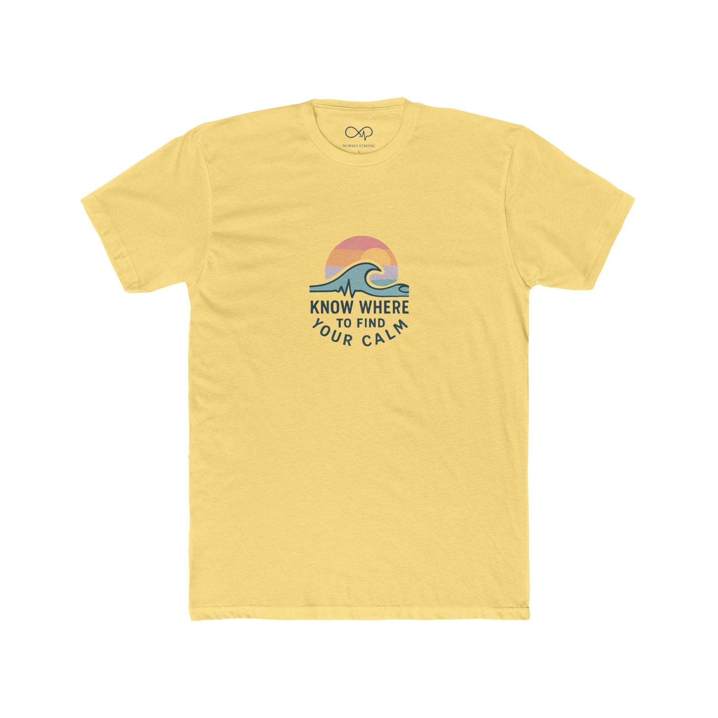 Know Where to Find Your Calm Cozy Ocean Vibes Crew Tee, Cotton Crew Tee, Inspirational Shirt, Beachwear