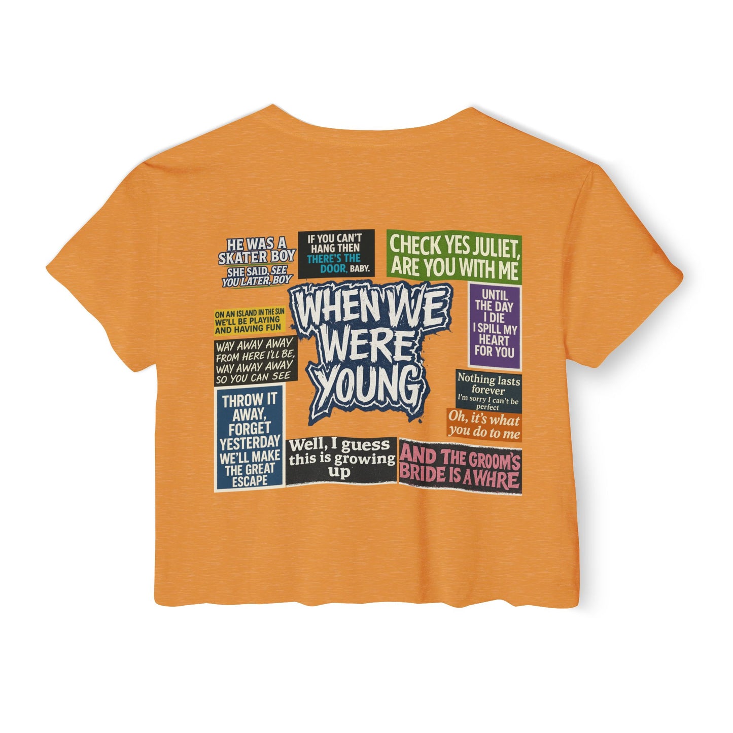 When We Were Young Festival Crop Top, Edgy Crop Tee