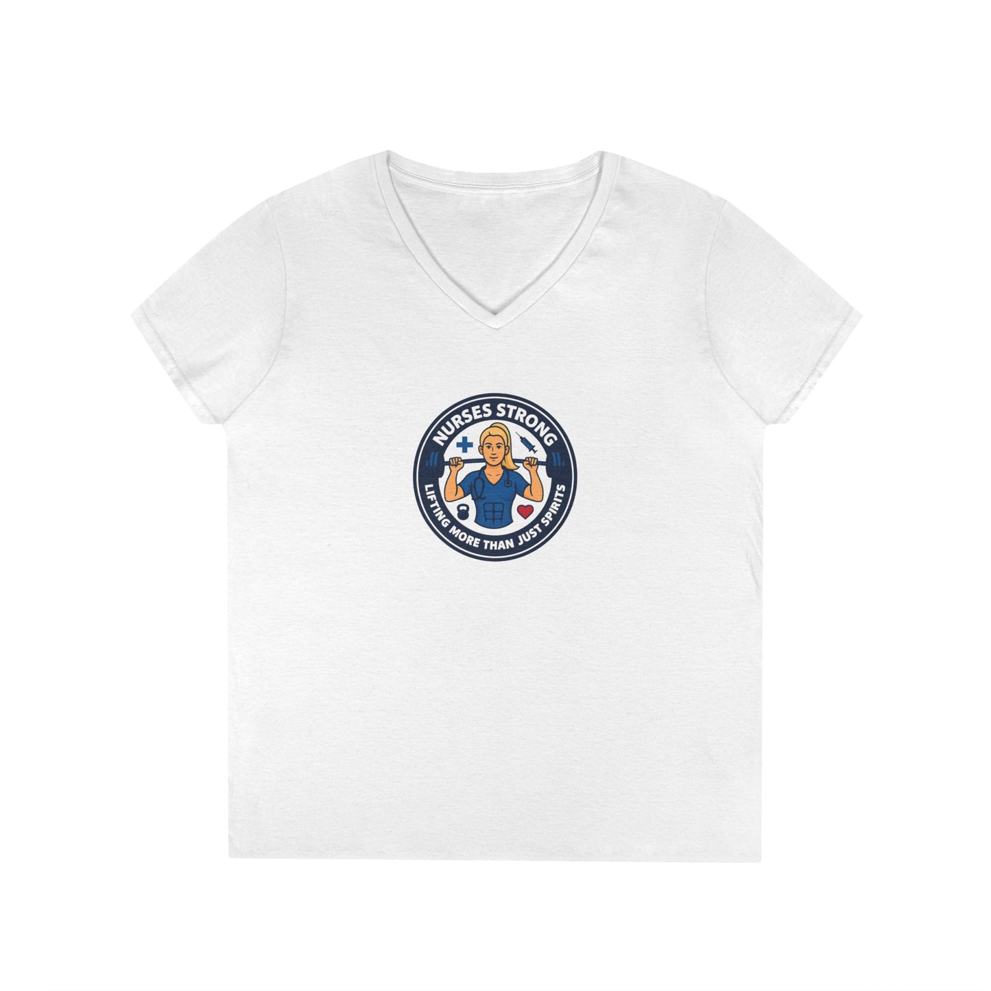 Empowering Ladies' V-Neck T-Shirt - Strong Women, Casual Wear, Gift for Her, Motivational Fashion, Workout Tee