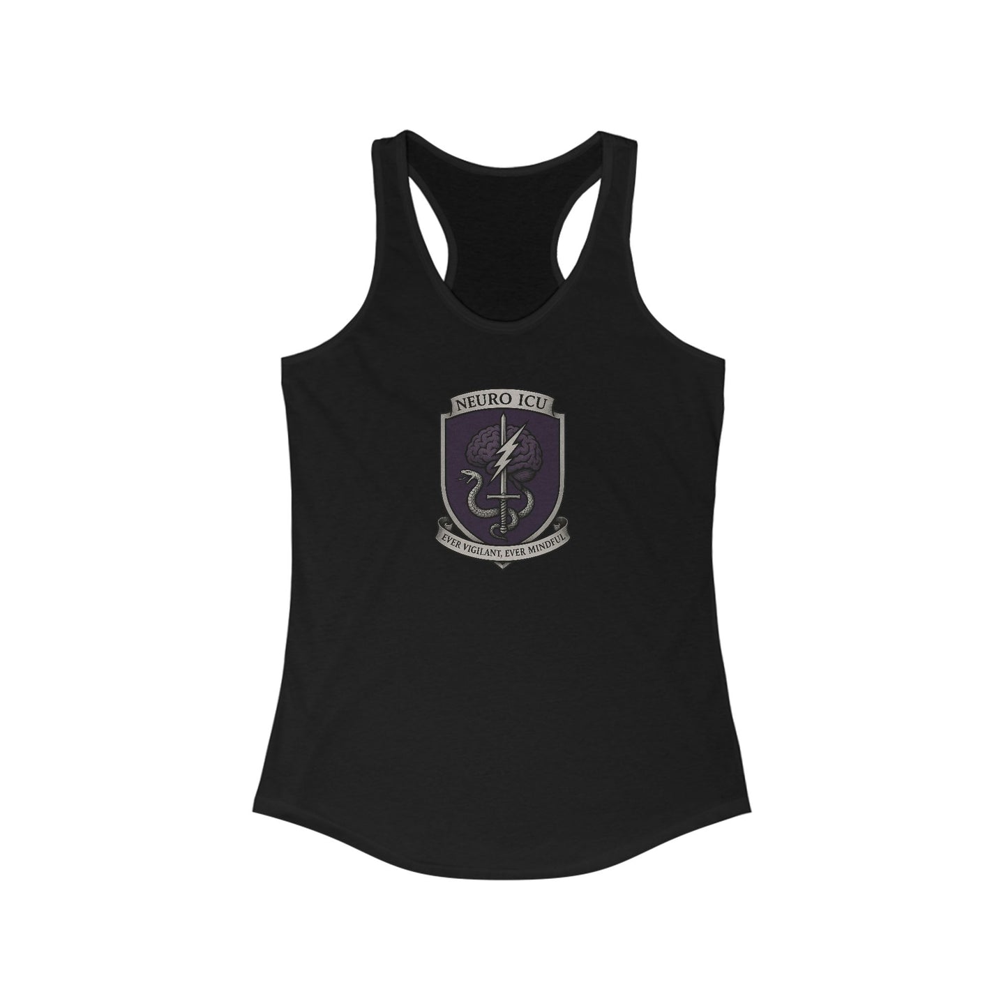 Neuro ICU Women's Racerback Tank Top for Everyday Wear, Fitness, Casual Outings, Gift for Her, Summer Essential