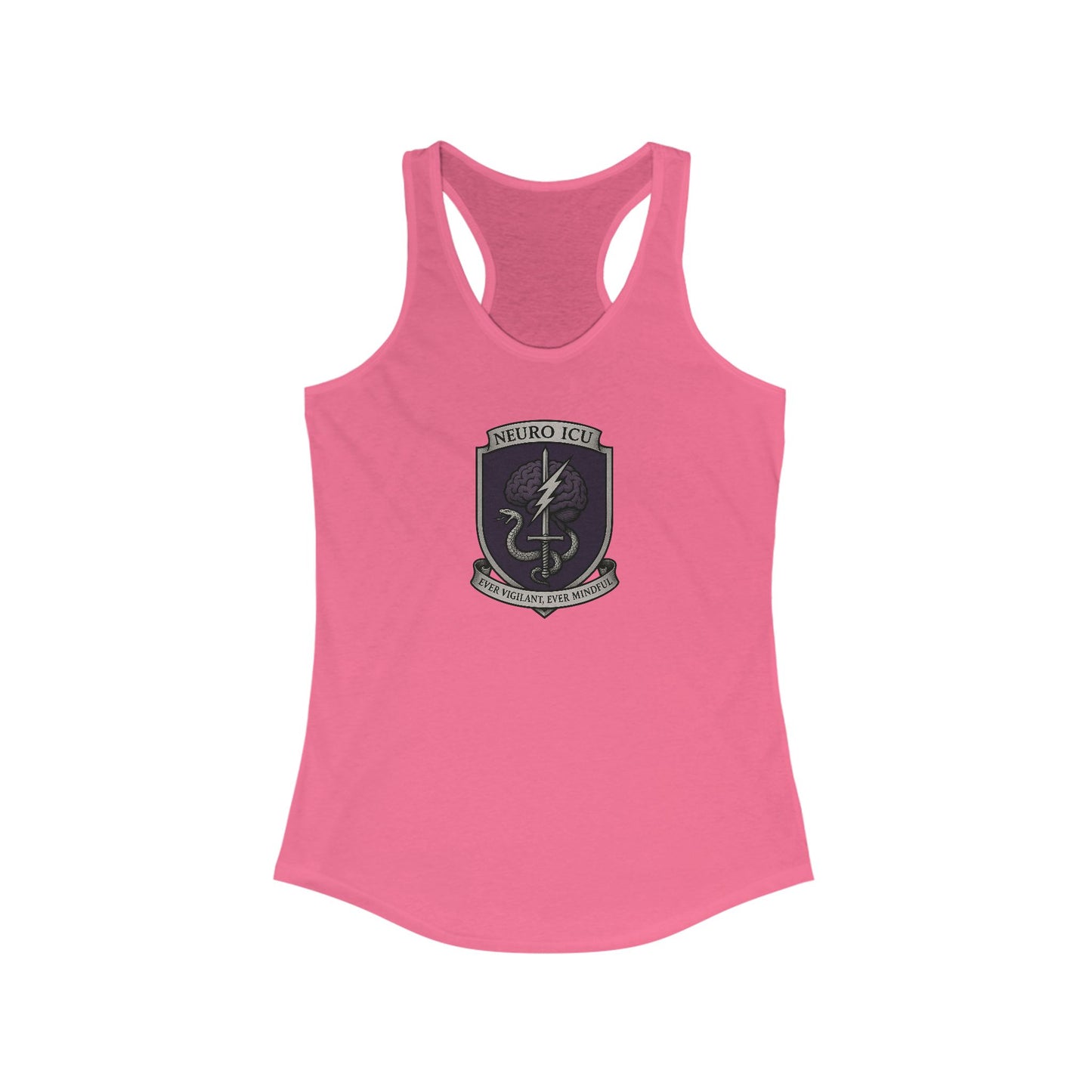 Neuro ICU Women's Racerback Tank Top for Everyday Wear, Fitness, Casual Outings, Gift for Her, Summer Essential
