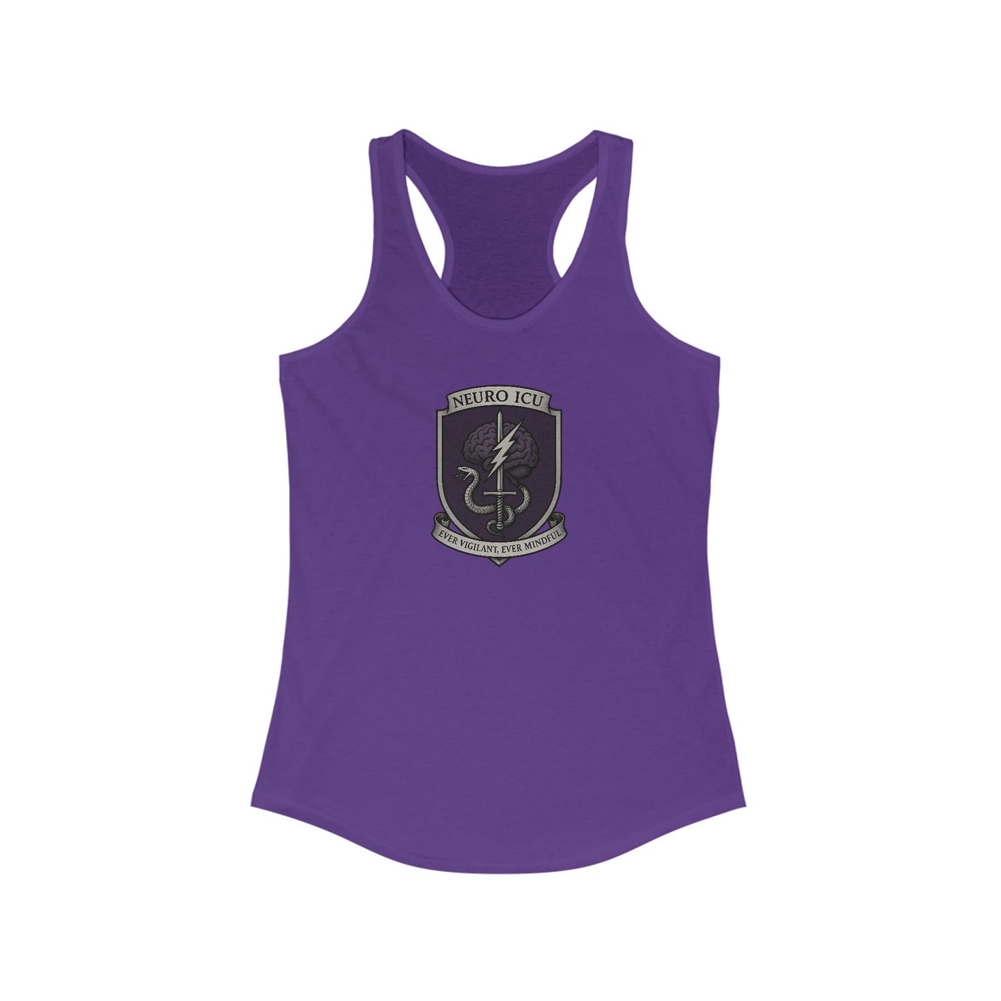 Neuro ICU Women's Racerback Tank Top for Everyday Wear, Fitness, Casual Outings, Gift for Her, Summer Essential