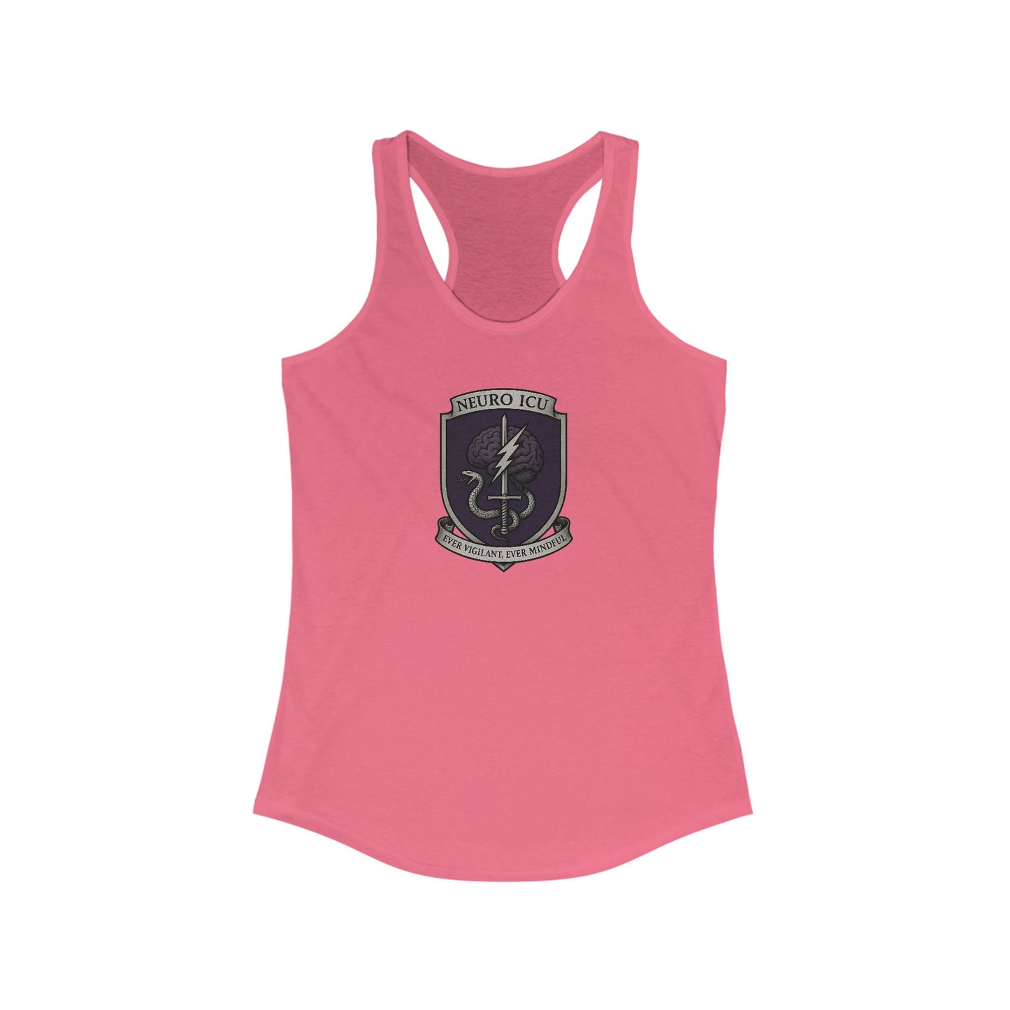 Neuro ICU Women's Racerback Tank Top for Everyday Wear, Fitness, Casual Outings, Gift for Her, Summer Essential