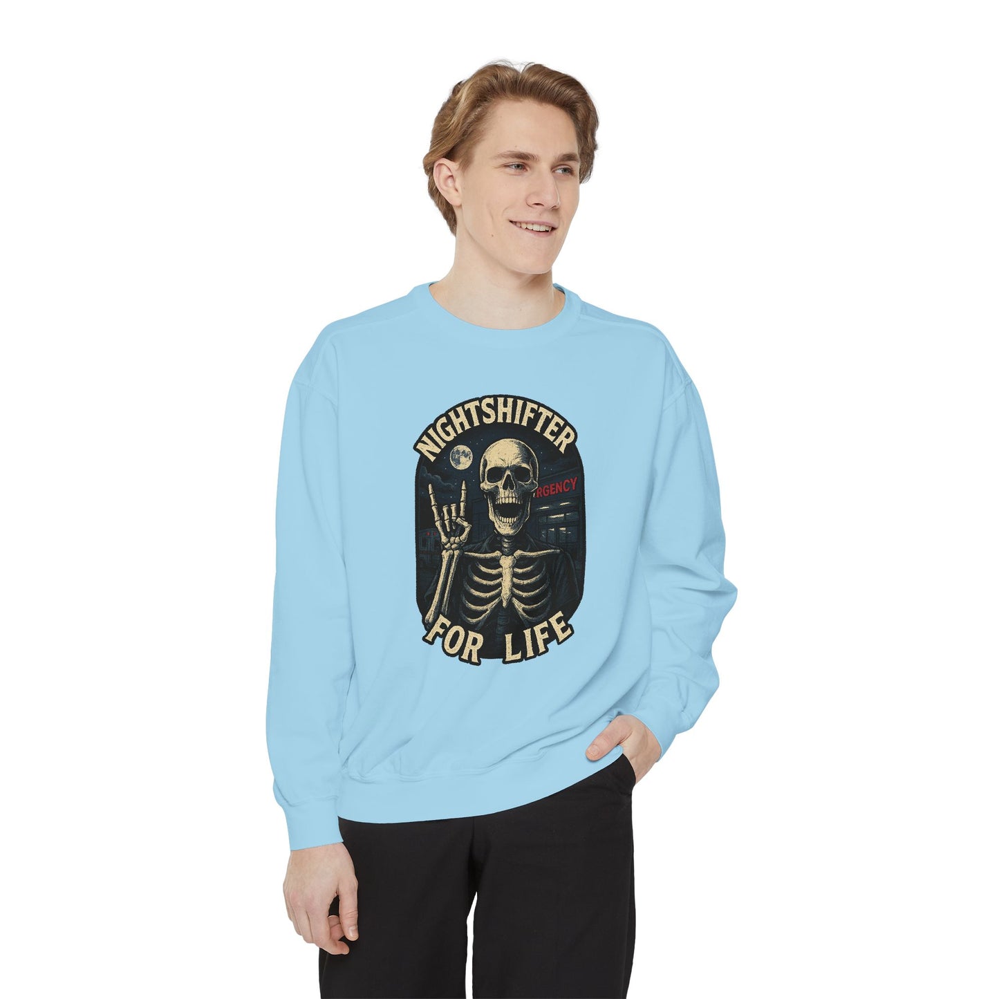 Nightshifter for Life, Unisex Sweatshirt Nurses Strong, Cozy Gift for Healthcare Workers, Casual Wear, Fall Fashion