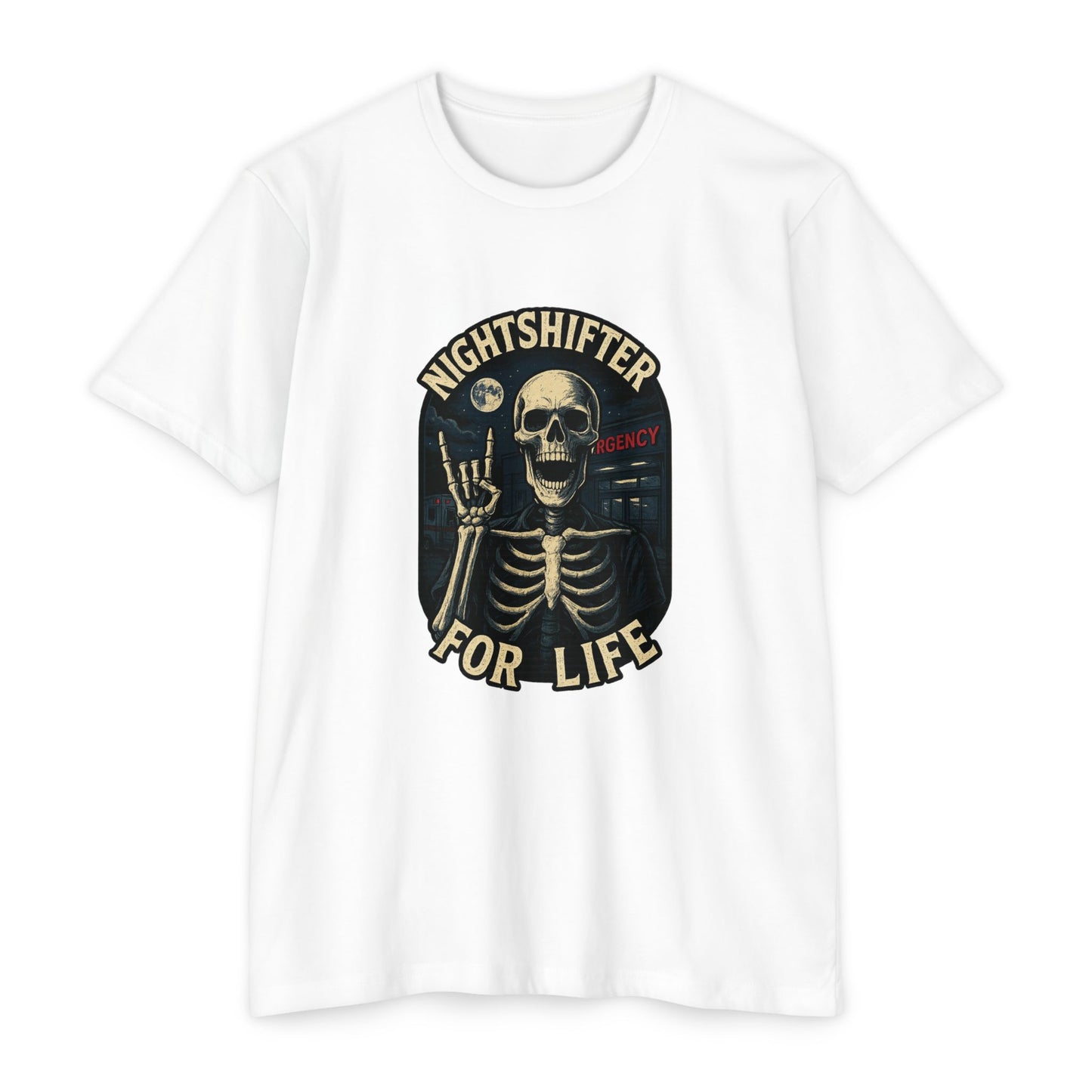 Nightshifter for life T-Shirt, Unisex Graphic Tee for Nurses, Halloween Top, Gift for Night Workers, Casual Wear
