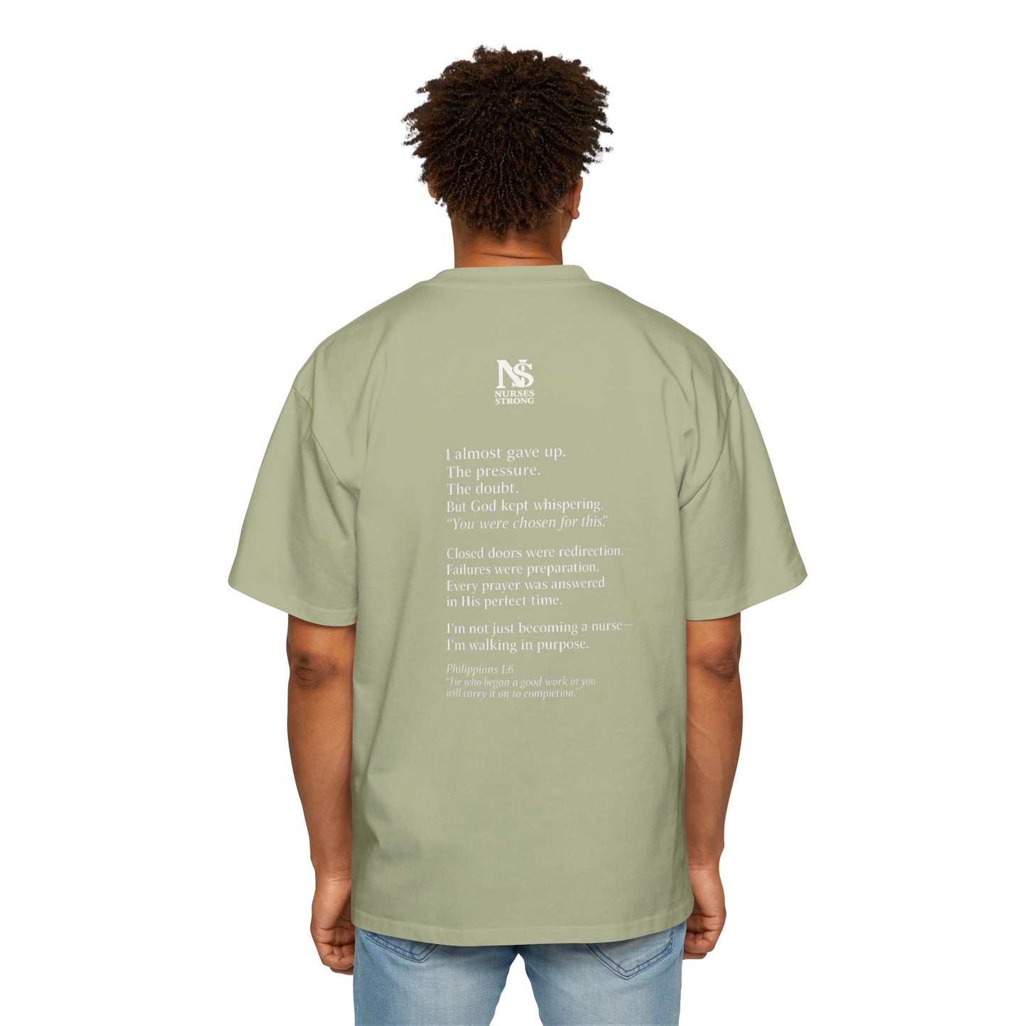 Guided by Faith, Men's Heavy Oversized Tee - Relaxed Casual Vibes, Everyday Wear,