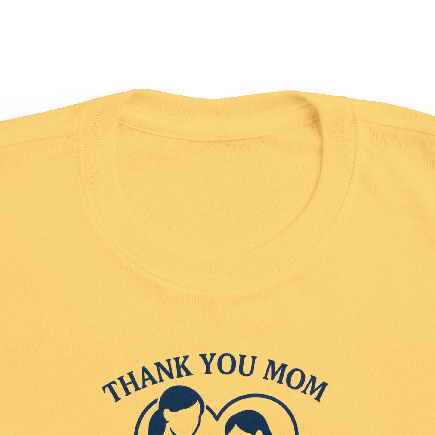 Toddler's Thank You Mom Tee, Cute Toddler Shirt, Kids' Gift for Mother's Day, Birthday Party Outfit, Comfy Jersey T-Shirt