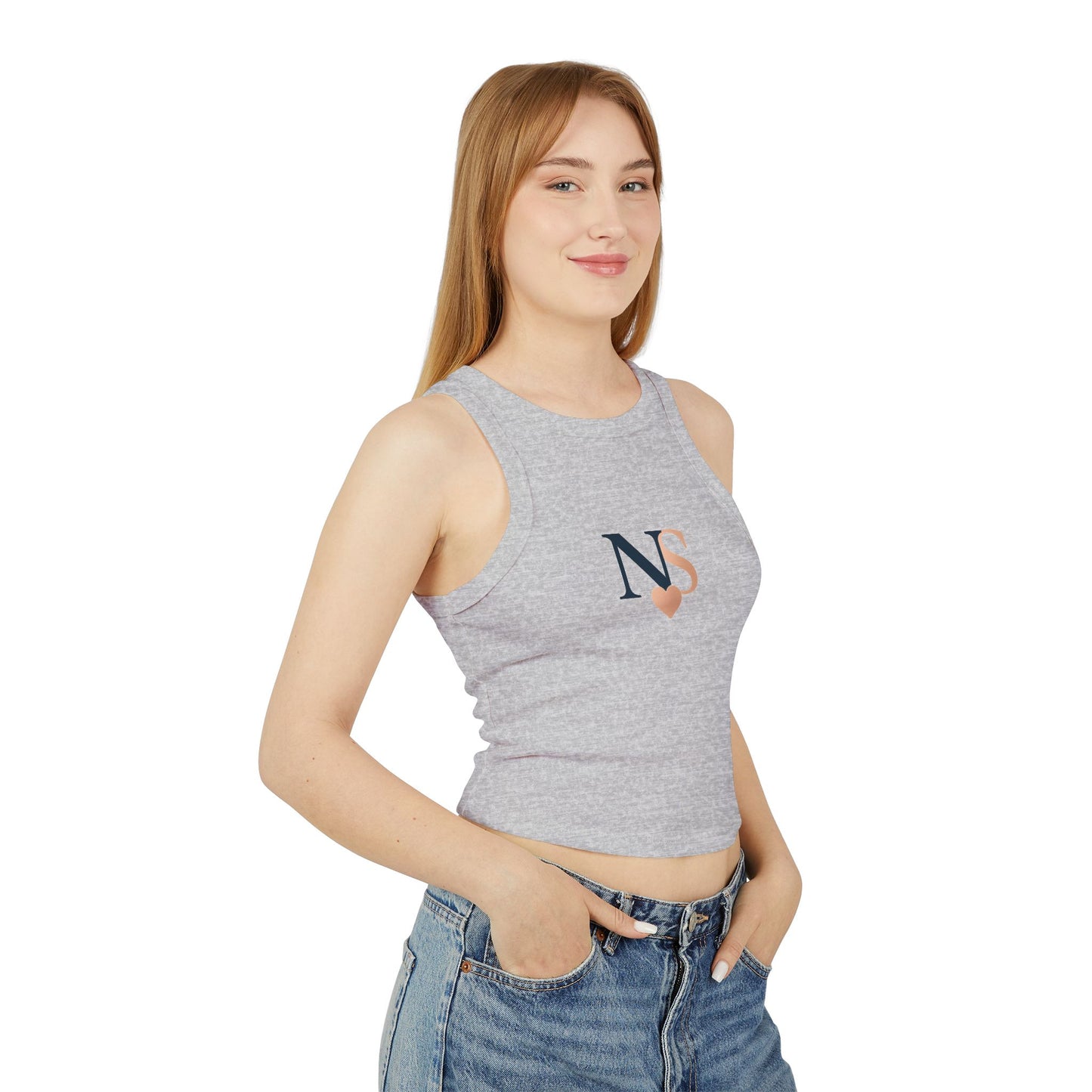 NS Heart Chic Women's Racer Tank Top | Summer Casual Top, Gift for Her, Layering Essential, Workout Apparel